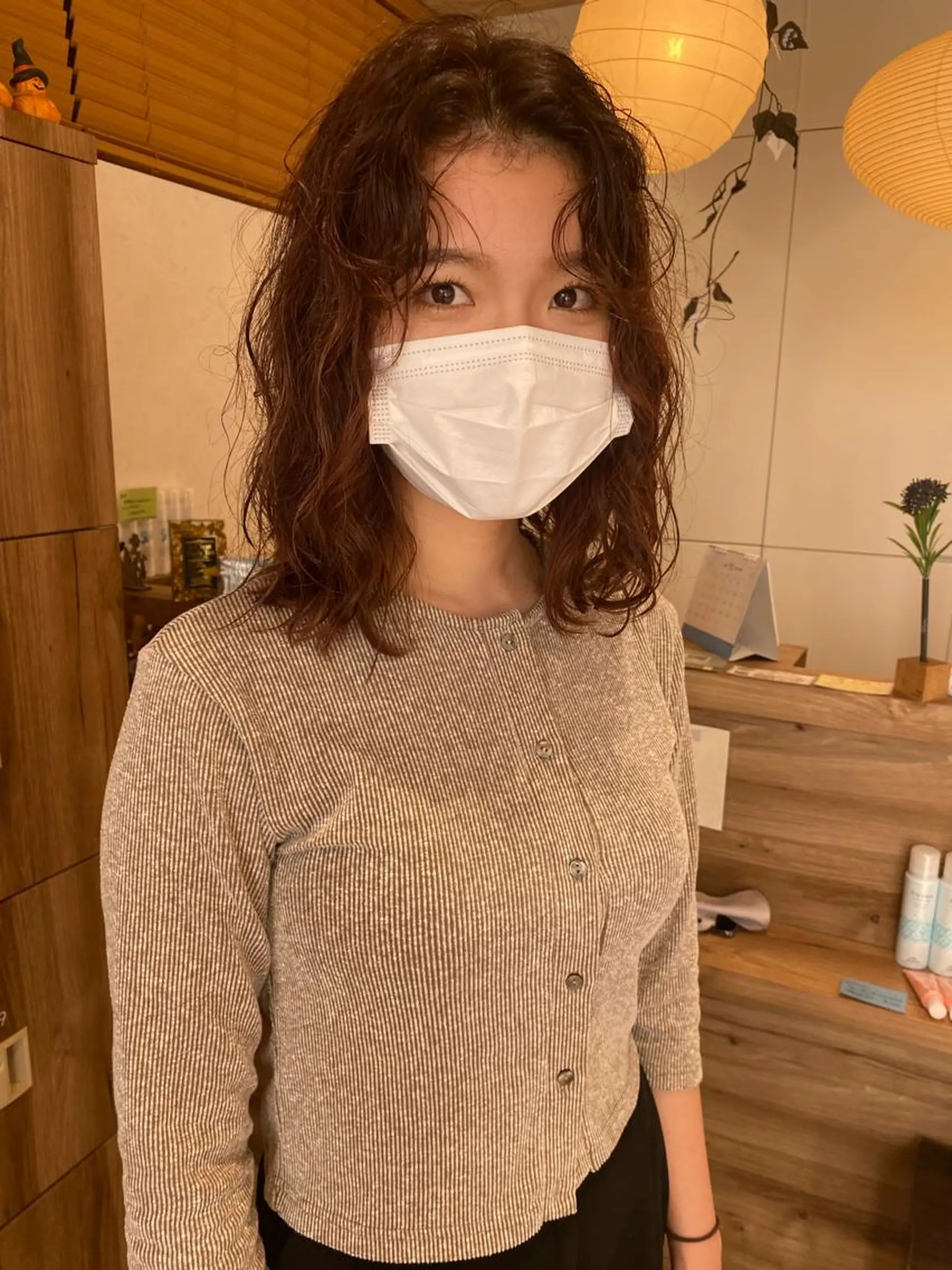 セミロング カラー パーマ ヘアアレンジ セミロングパーマ パーマ パーマ指名No1 /namiのヘアスタイル