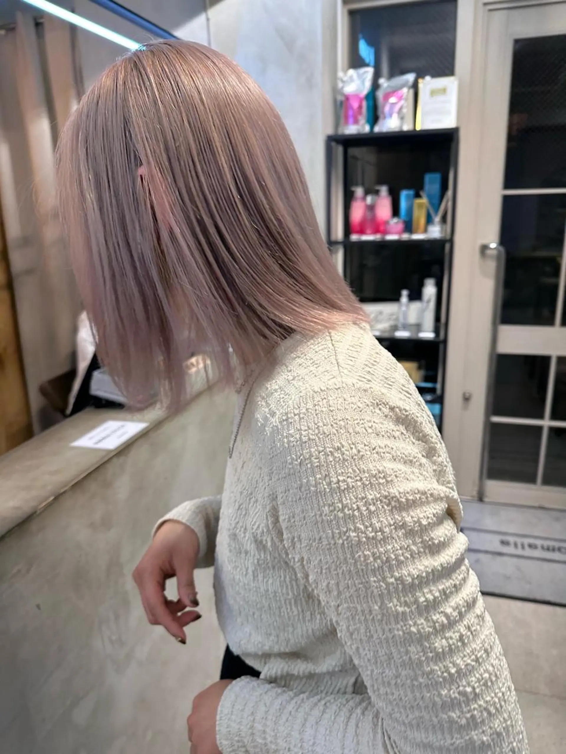 ミディアム カラー ヘアカラー トリートメント REINA☁️透明感 カラー/ぷつっと♡のヘアスタイル