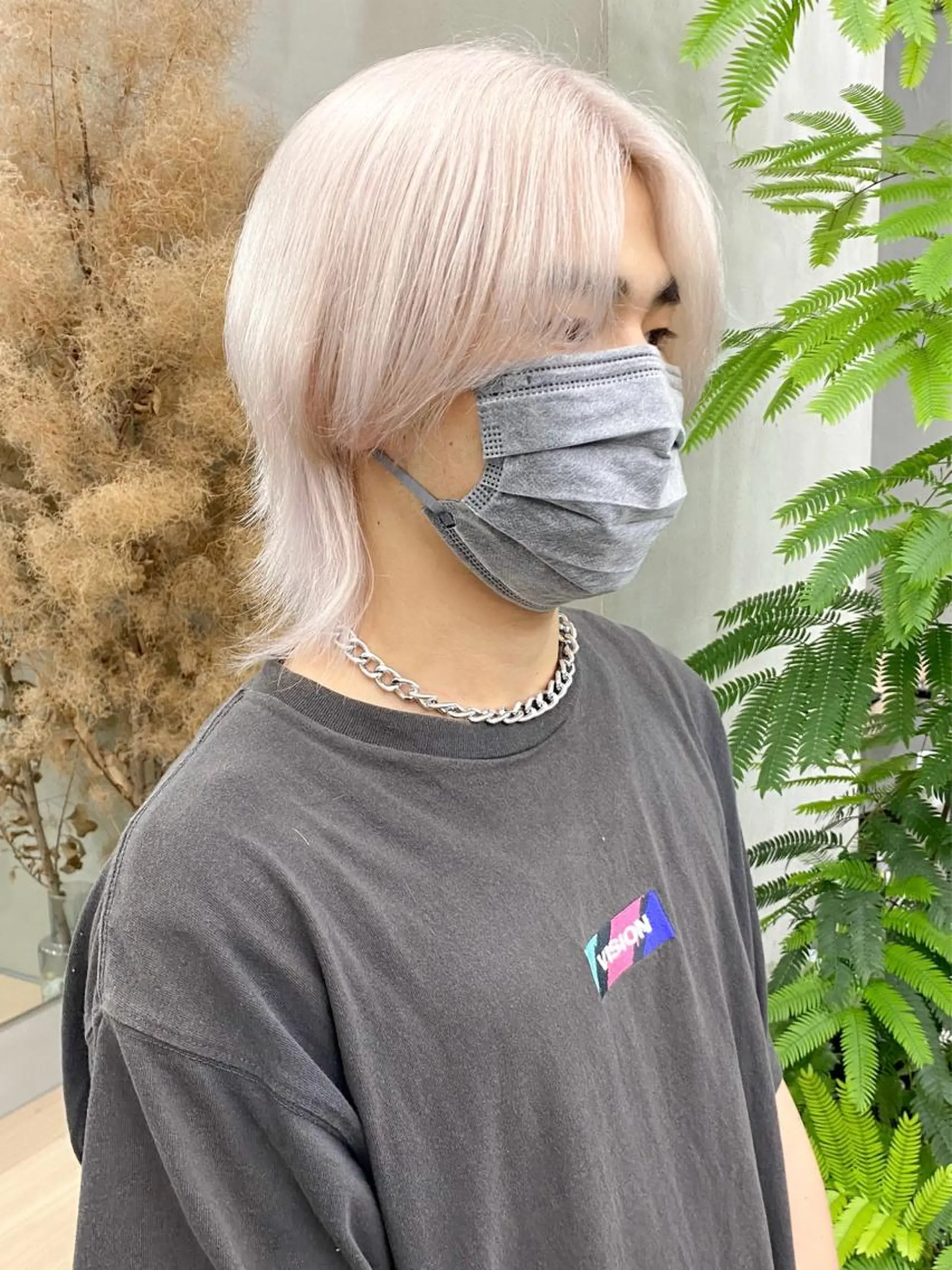 ミディアム カラー メンズ メンズウルフカット ウルフカット ヘアカラー トリートメント メンズ特化 🦋KANOKO🦋のヘアスタイル