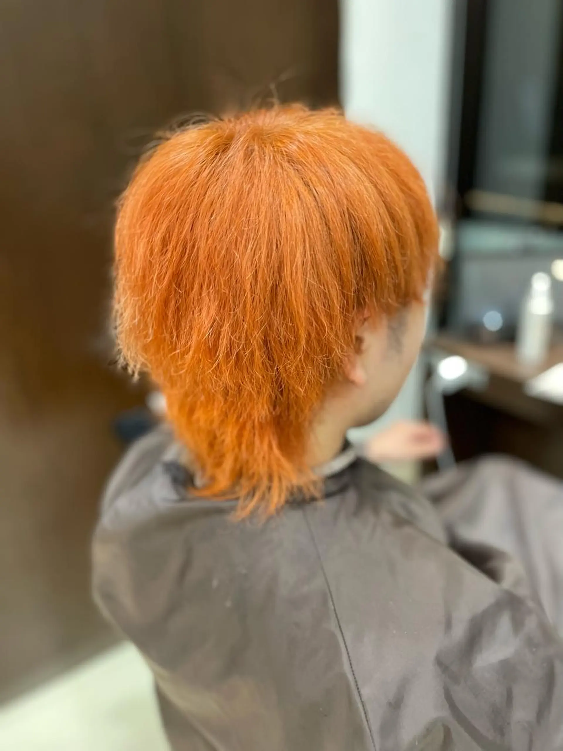 ショート カラー メンズ メンズブリーチ ブリーチ オレンジ 嶌田 沙紀のヘアスタイル