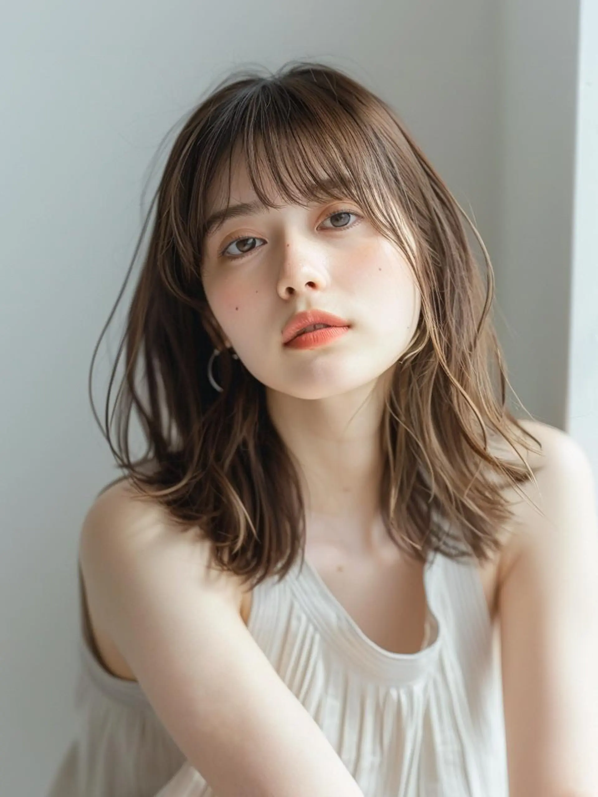 ミディアム 髪質改善 ヘアカラー トリートメント 縮毛矯正/艶カラー/ ブリーチ/SHOTAのヘアスタイル