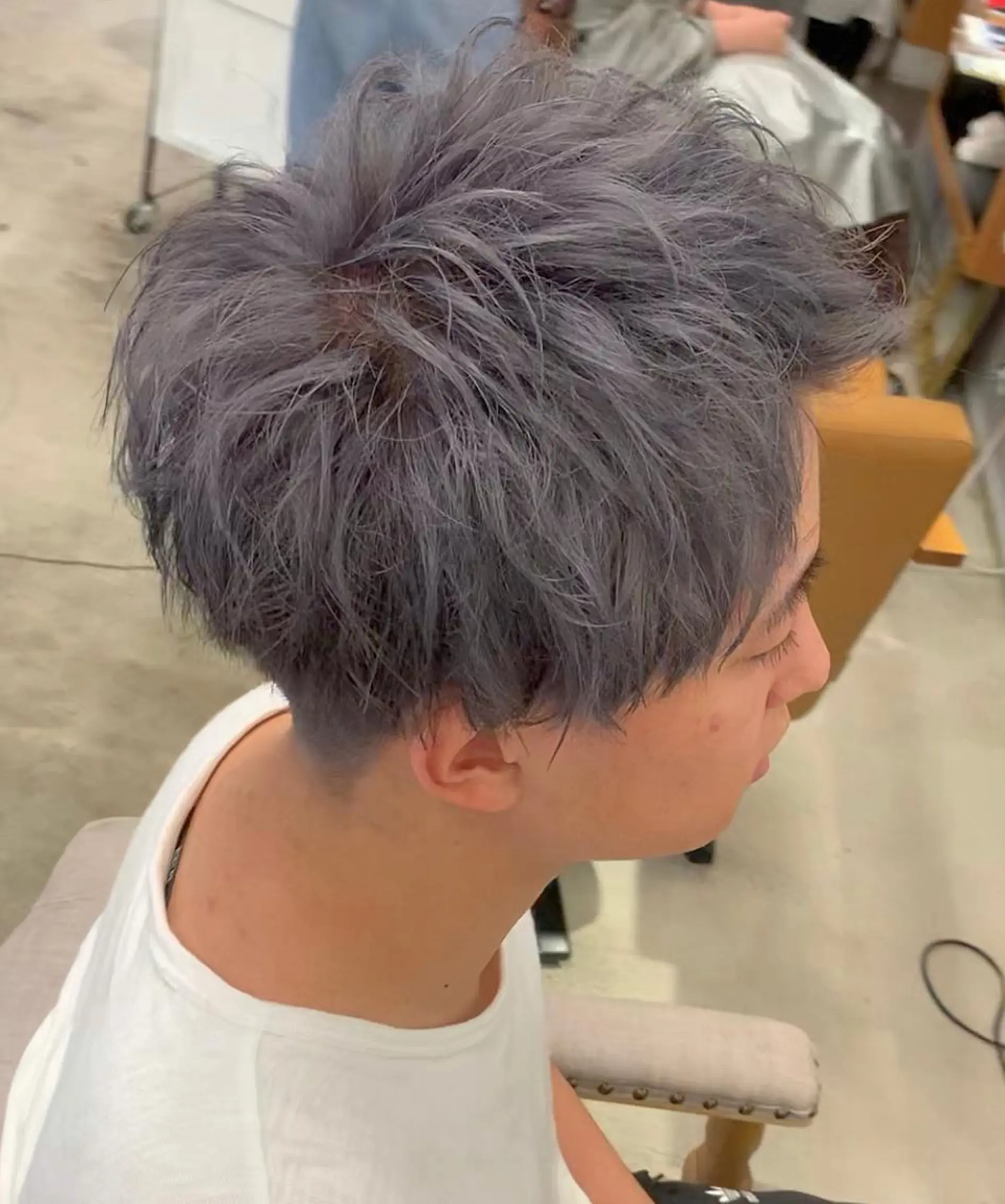 ショート カラー パーマ ヘアアレンジ メンズ グレージュ NOGYI所属・野木 良平のヘアスタイル