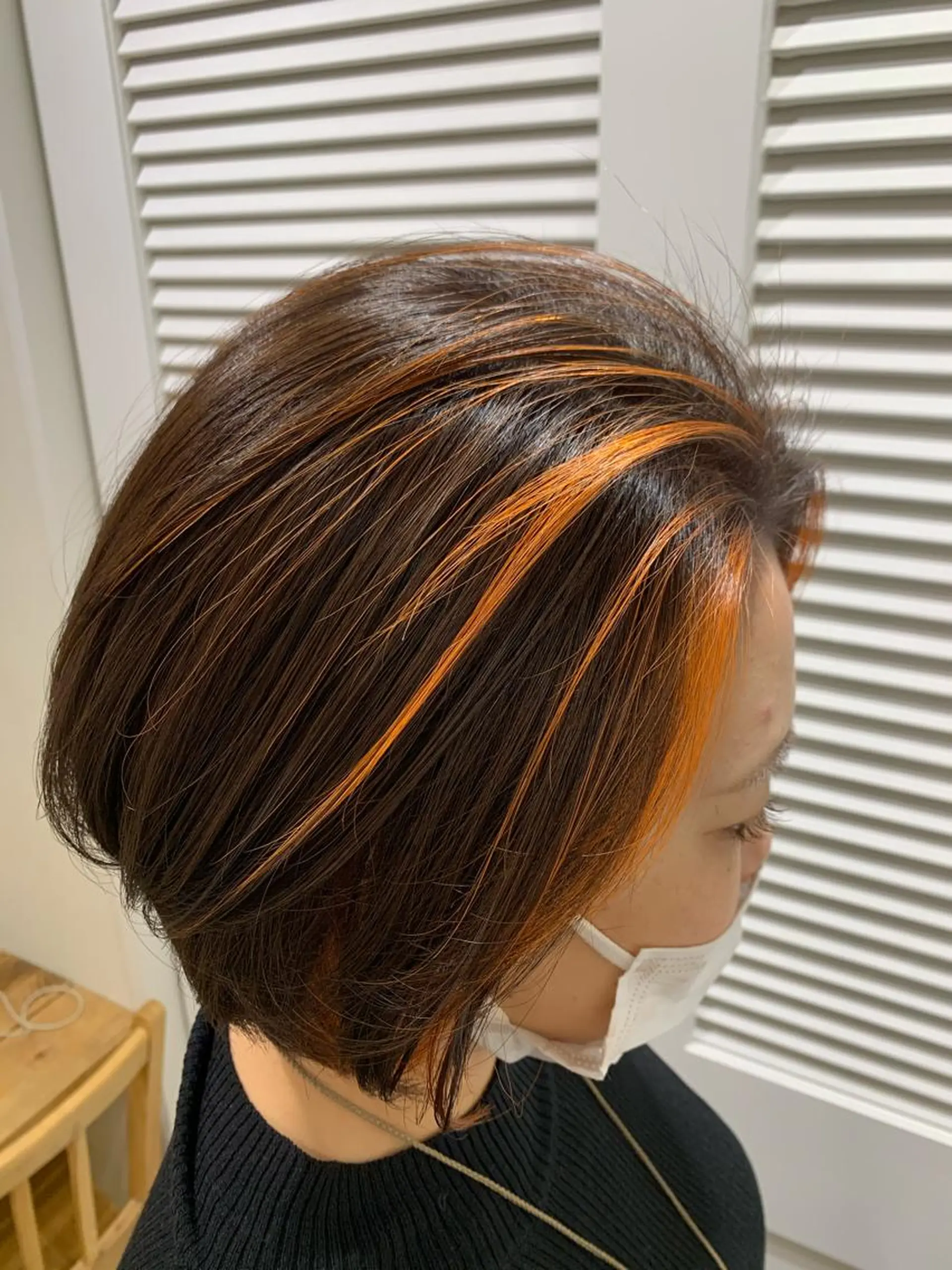 ショート ミストバング ヘアカラー トリートメント 渋谷ハイトーン/ デザインカラー阿部のヘアスタイル