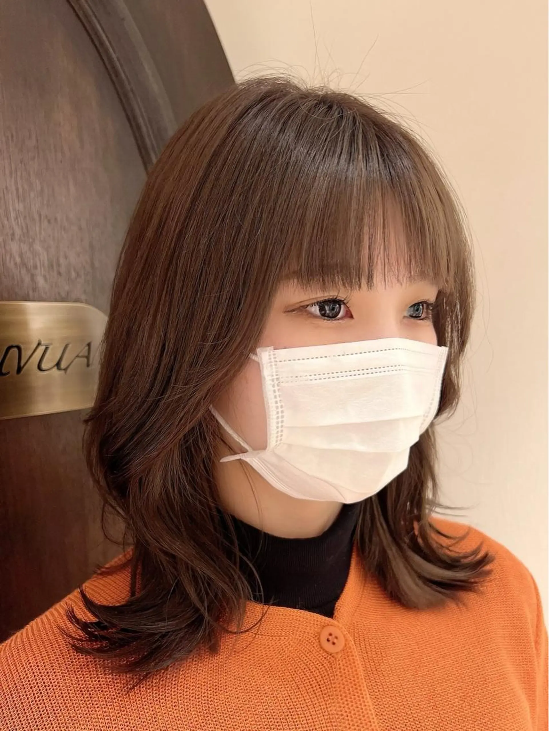 ミディアム くびれヘア レイヤーカット カット ヘアカラー トリートメント 🧡くびれヘア/前髪 顔周り🧡久原結衣のヘアスタイル