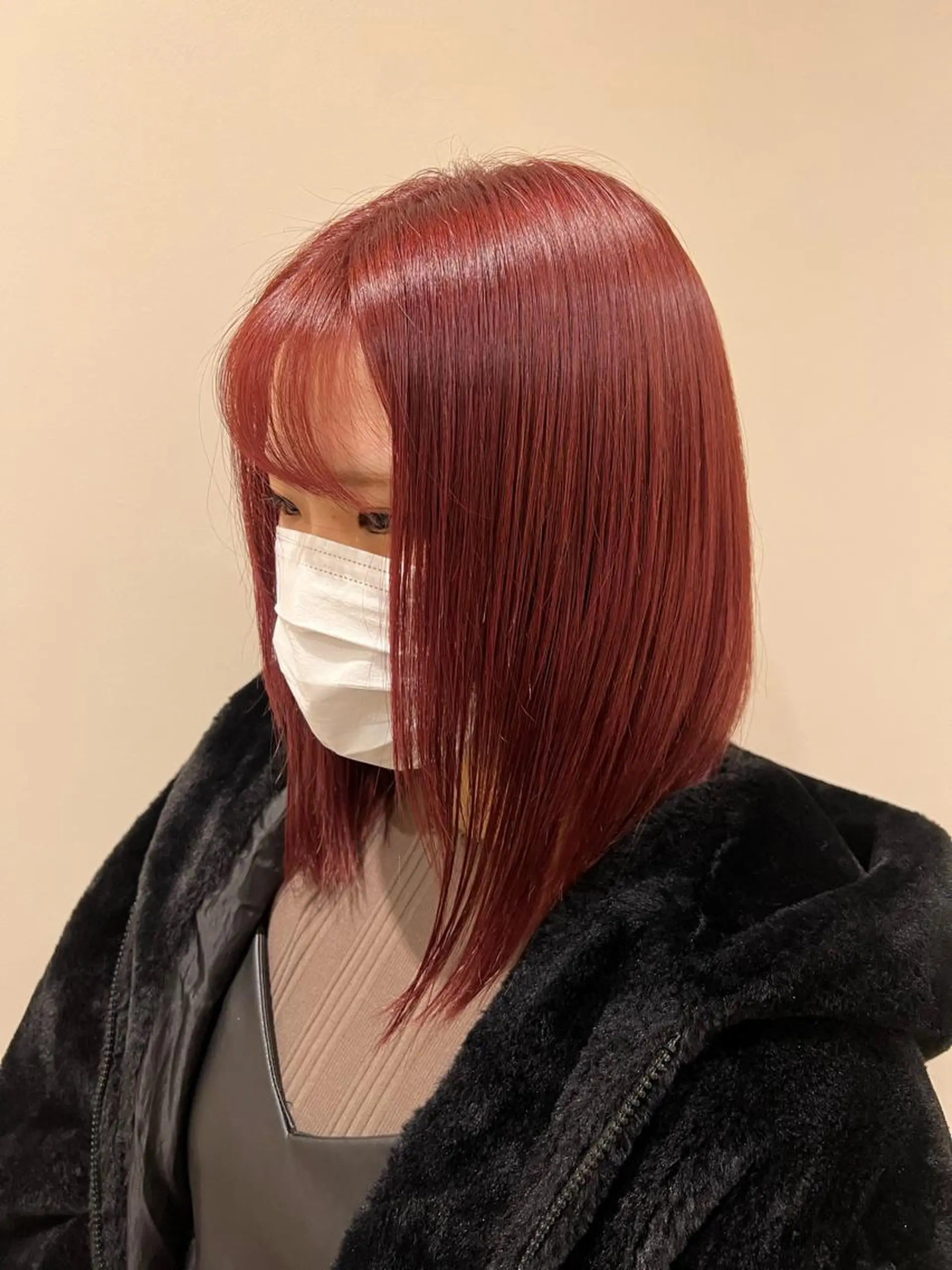 ミディアム カラー ヘアアレンジ カシス ピンクカラー ヘアカラー トリートメント ヘアセット 金子 廉のヘアスタイル