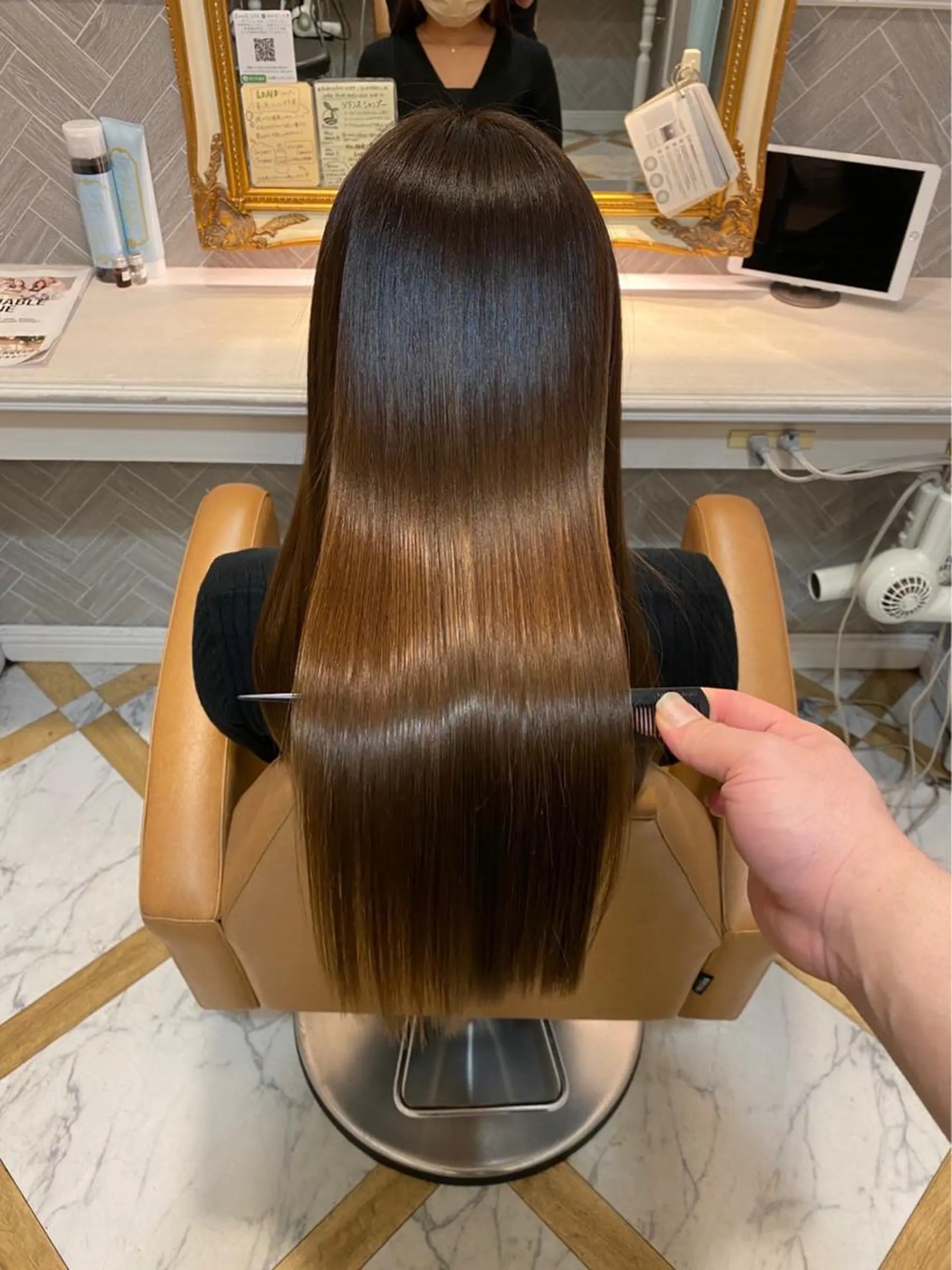ロング カット ヘアカラー トリートメント レイヤー🤍 ベージュ🤍　聖奈のヘアスタイル