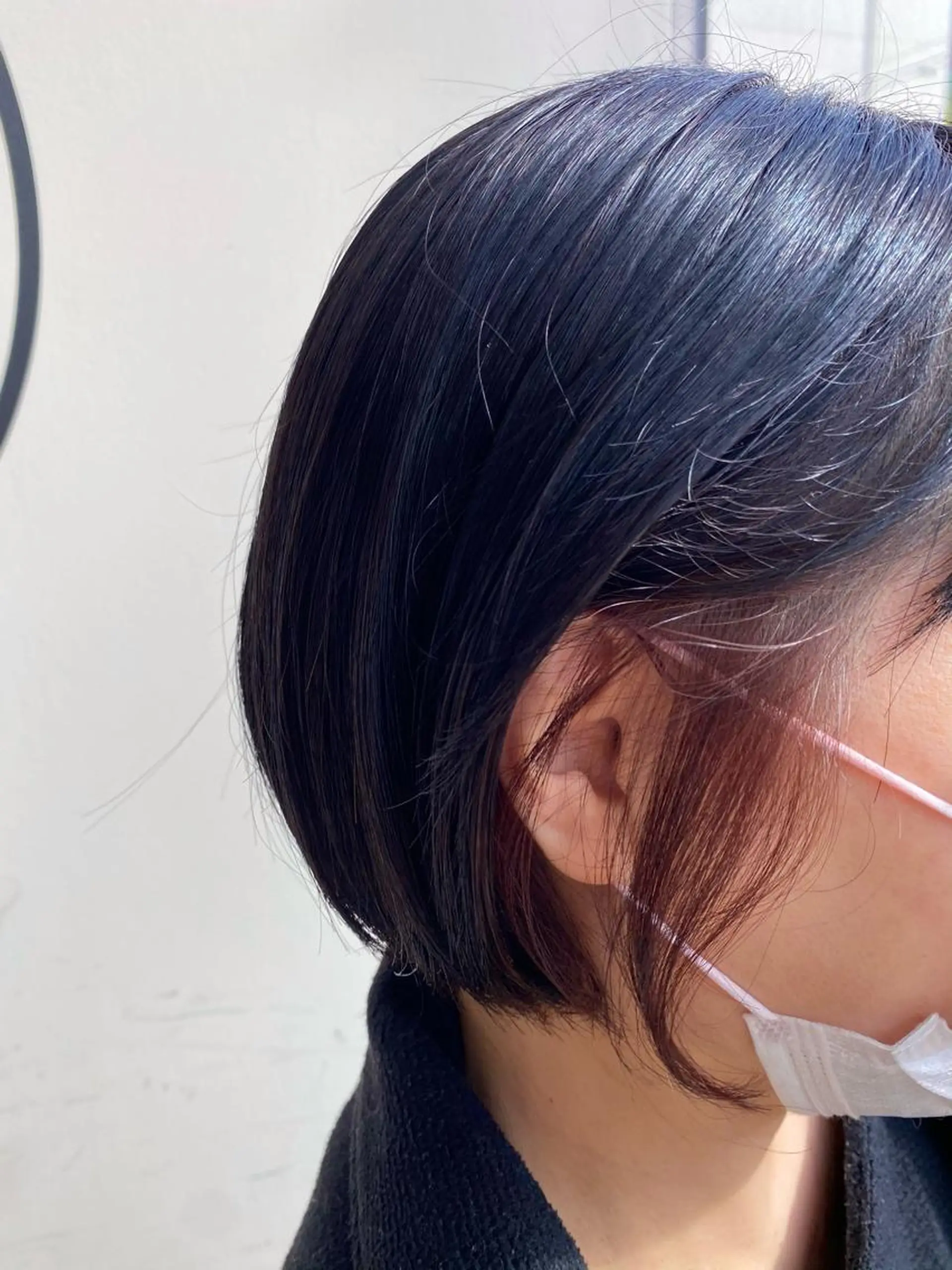 ショート カラー 黒髪 ブリーチ ブリーチなしカラー ピンクカラー ボブ 川越 輝梨奈のヘアスタイル