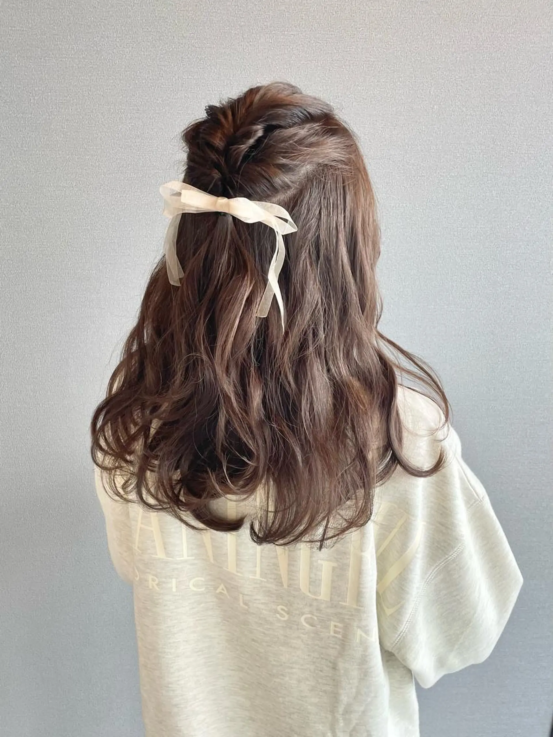 ロング カラー ヘアアレンジ ハーフアップ ヘアセット kitin  吉祥寺 山岸花のヘアスタイル