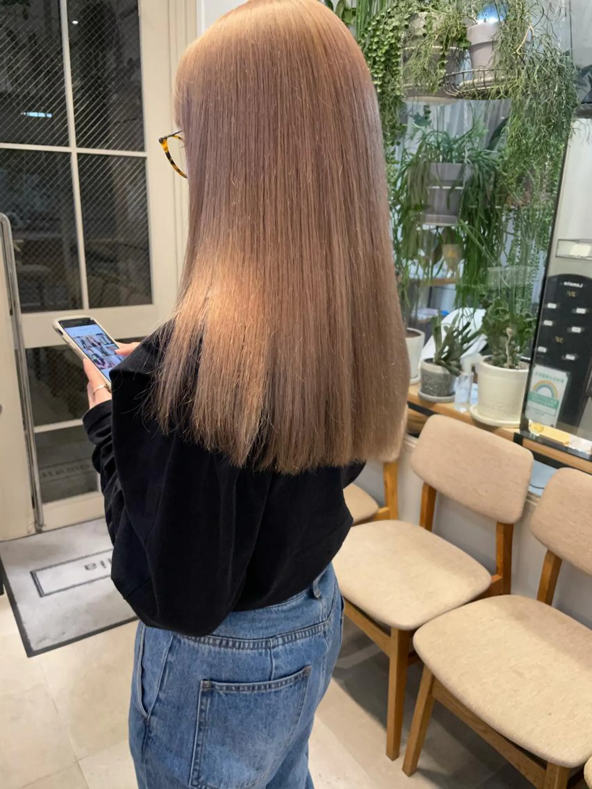 ロング ヘアカラー 小顔レイヤー×コンパ クトボブ/林隆平のヘアスタイル