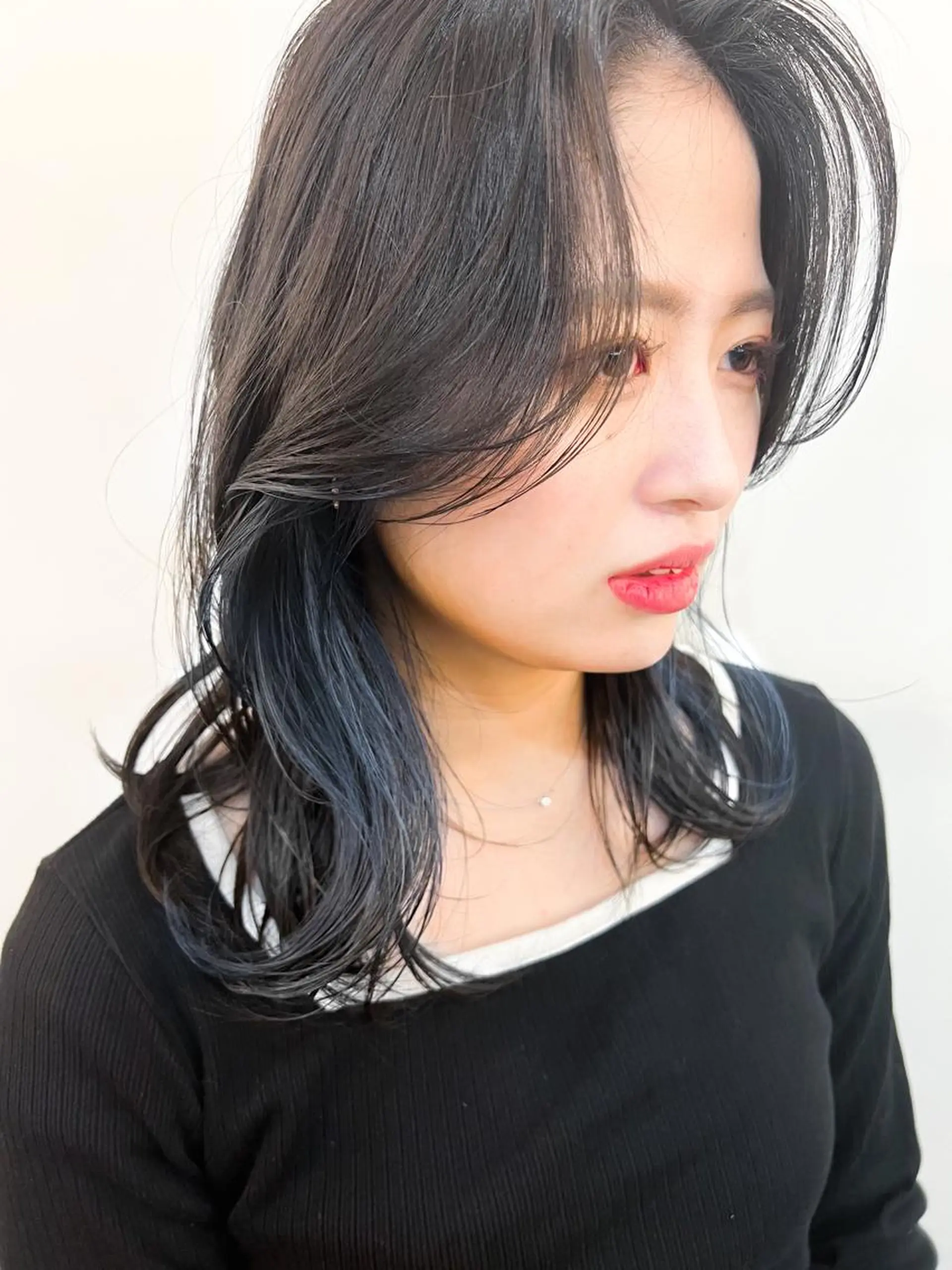 セミロング カラー くびれヘア カット ヘアカラー トリートメント デザインカラー/ 火ノ見🪡のヘアスタイル