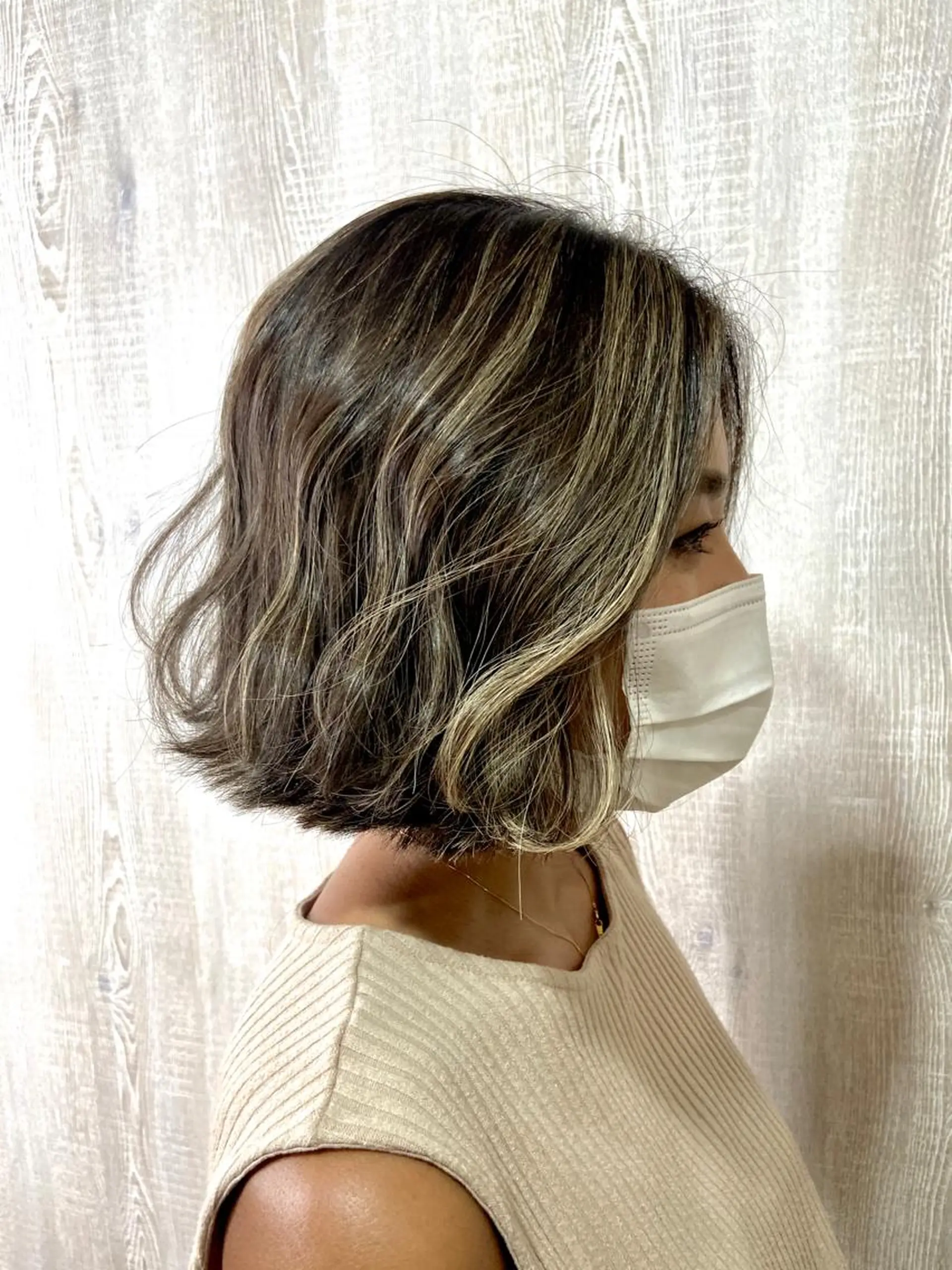 ミディアム カラー ミストバング  フェイスフレーミング ヘアカラー トリートメント 褒められヘアー ERI✨のヘアスタイル
