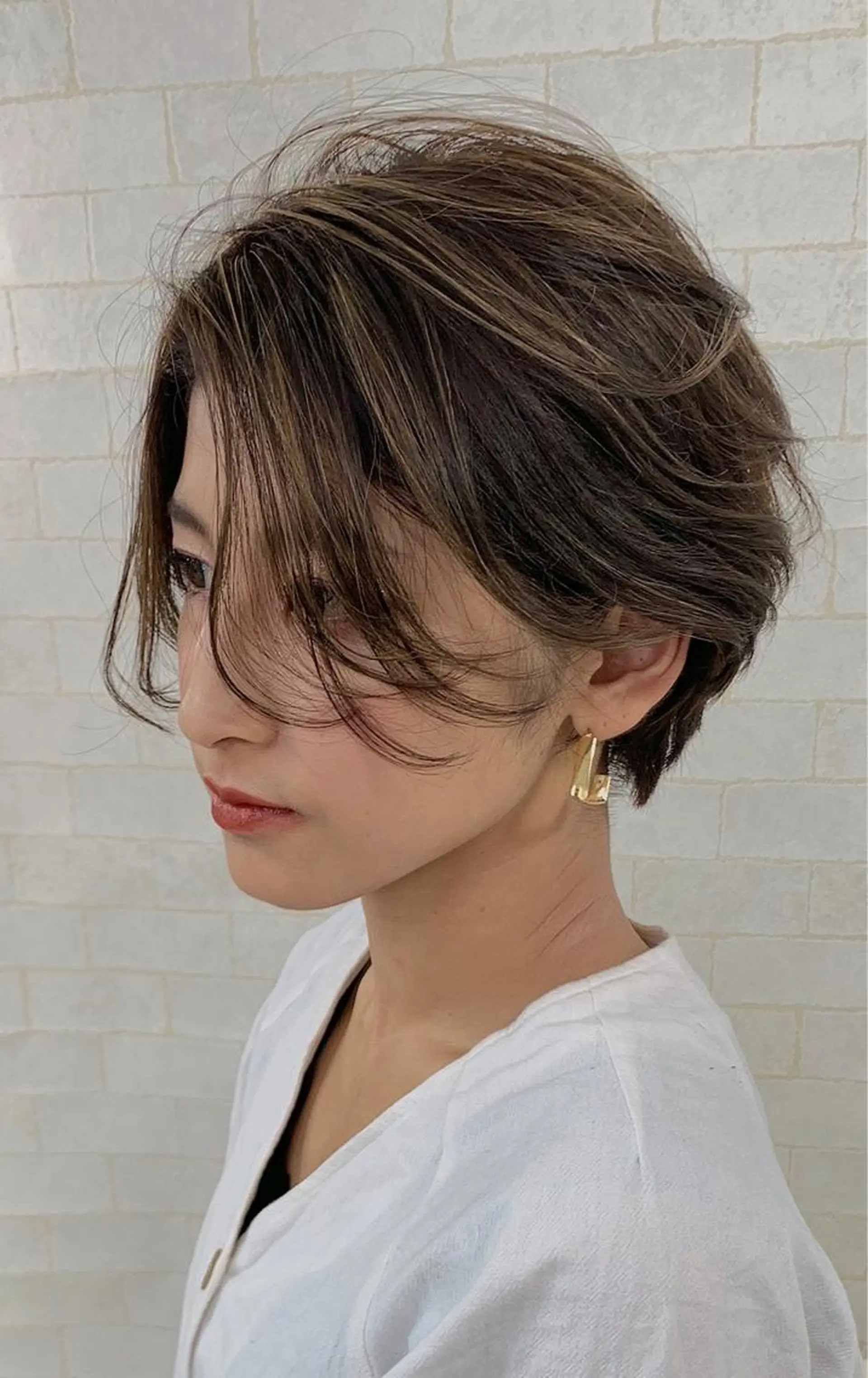 ショート ヘアカラー トリートメント 藤森 希美のヘアスタイル