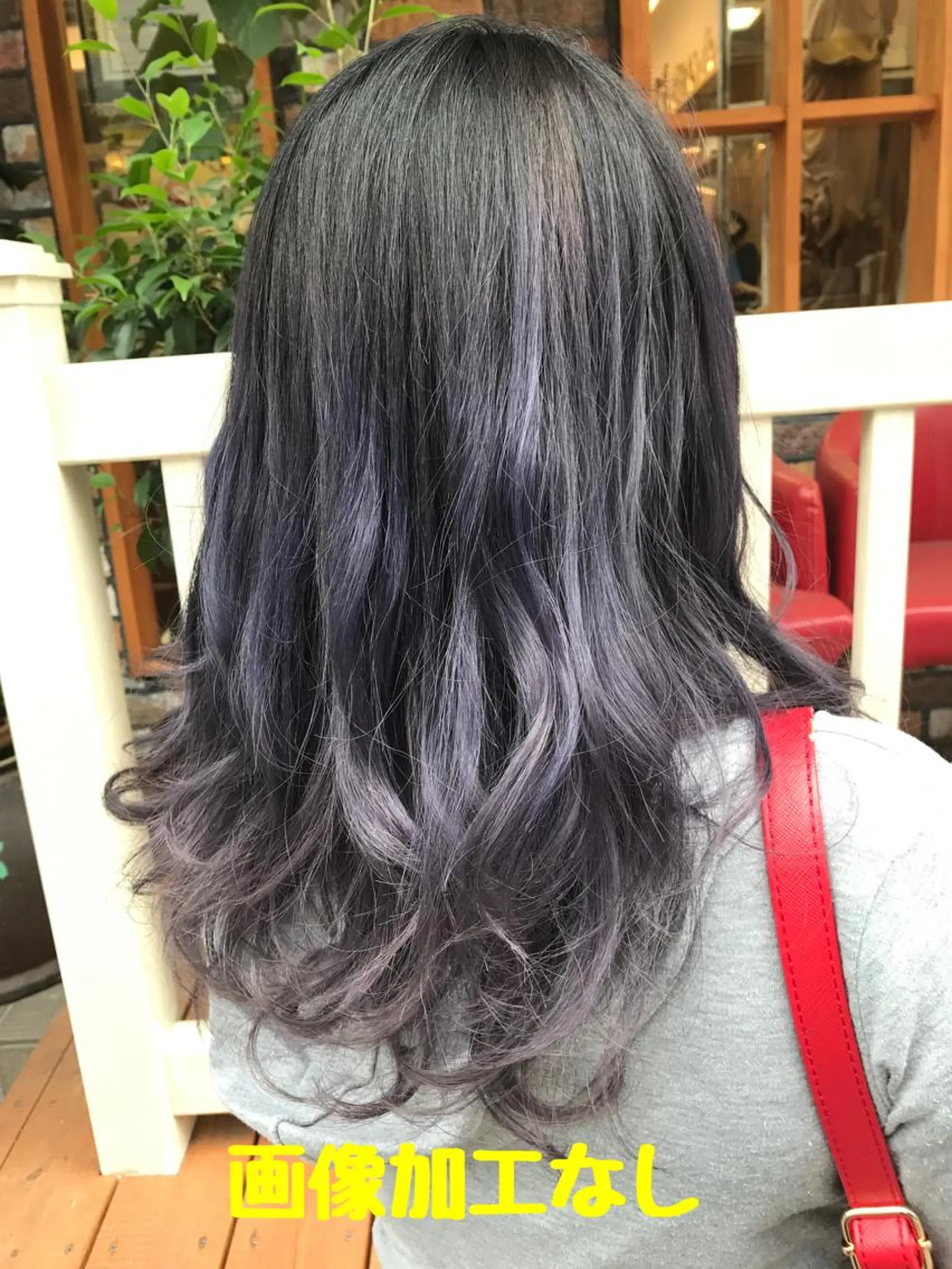 セミロング カラー パープルカラー 平尾 拓也のヘアスタイル