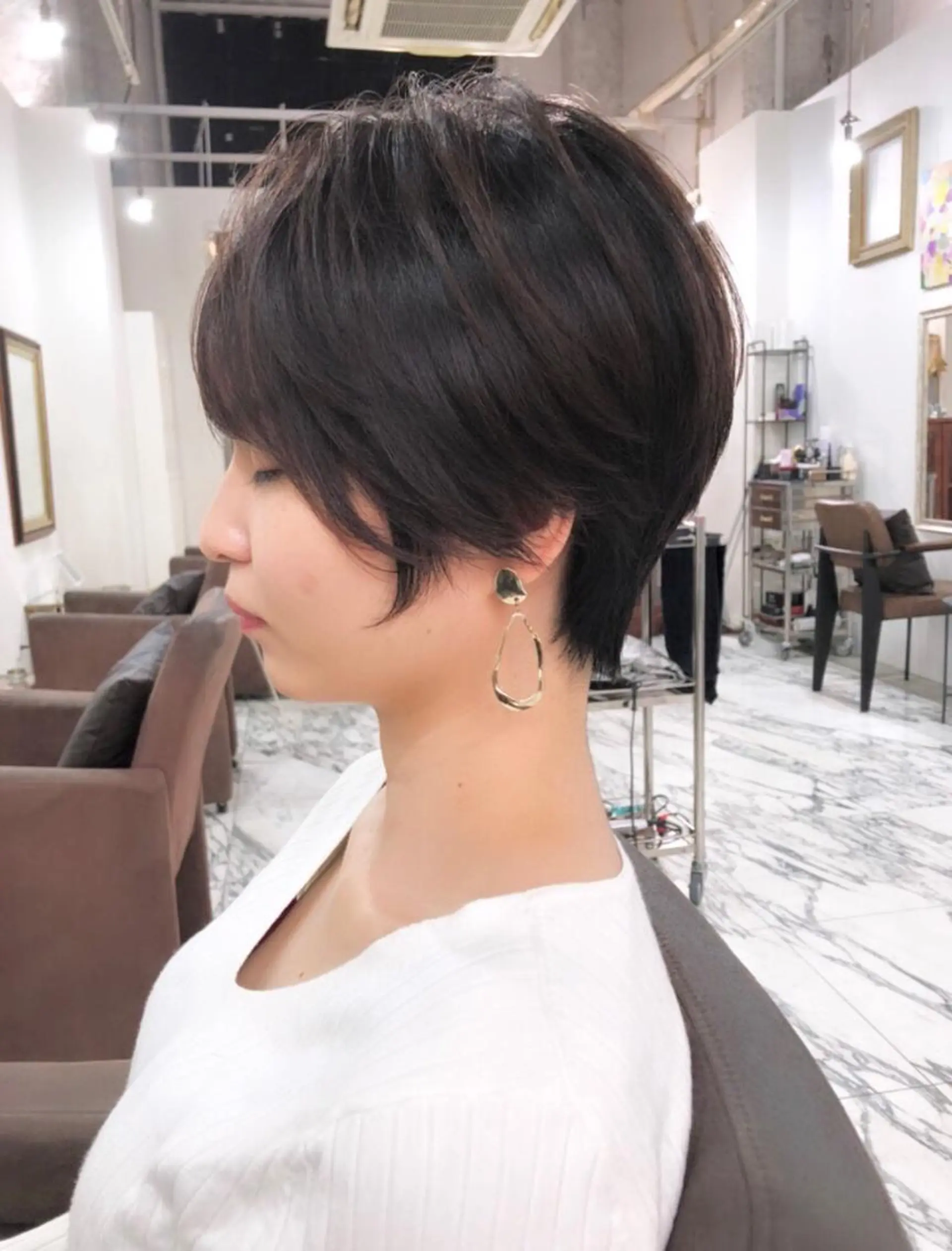 ショート カラー 顔周りカット 似合わせカット ショートヘア 小顔カット カット ヘアカラー 🩵縮毛矯正 髪質 改善 美髪🩵のヘアスタイル