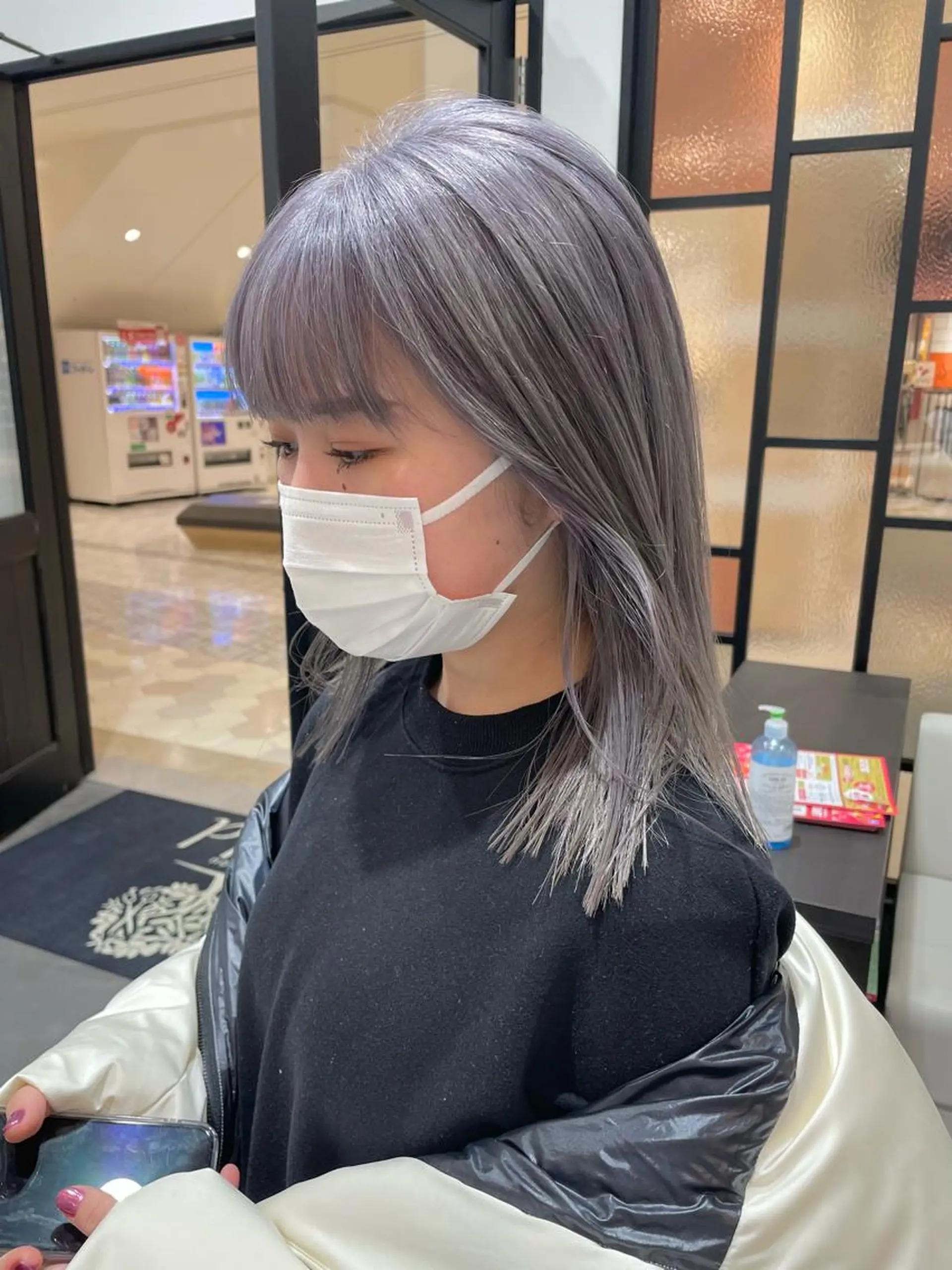 ミディアム カラー ヘアアレンジ ヘアカラー トリートメント 小倉 愛里のヘアスタイル