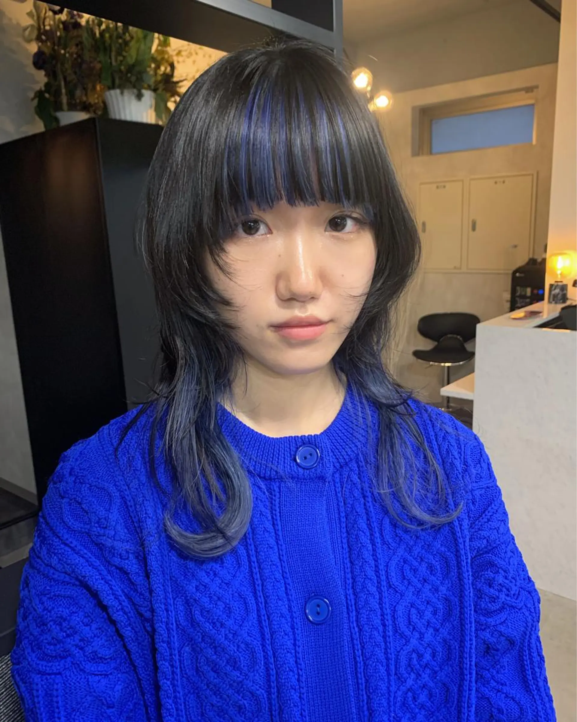 セミロング ブリーチ/ウルフ ハッシュカット/石山のヘアスタイル