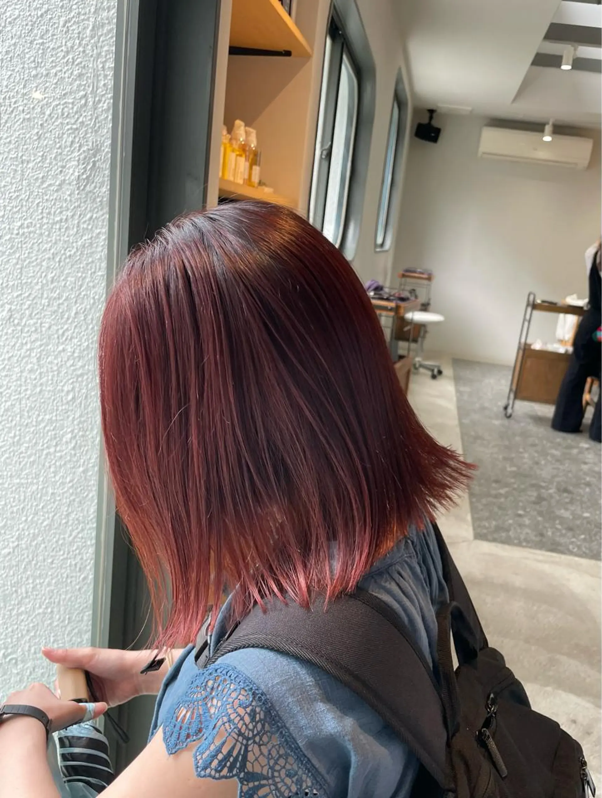 ミディアム カラー ブラウンカラー レッドカラー レッドブラウン カット ヘアカラー 五十嵐 雄毅のヘアスタイル