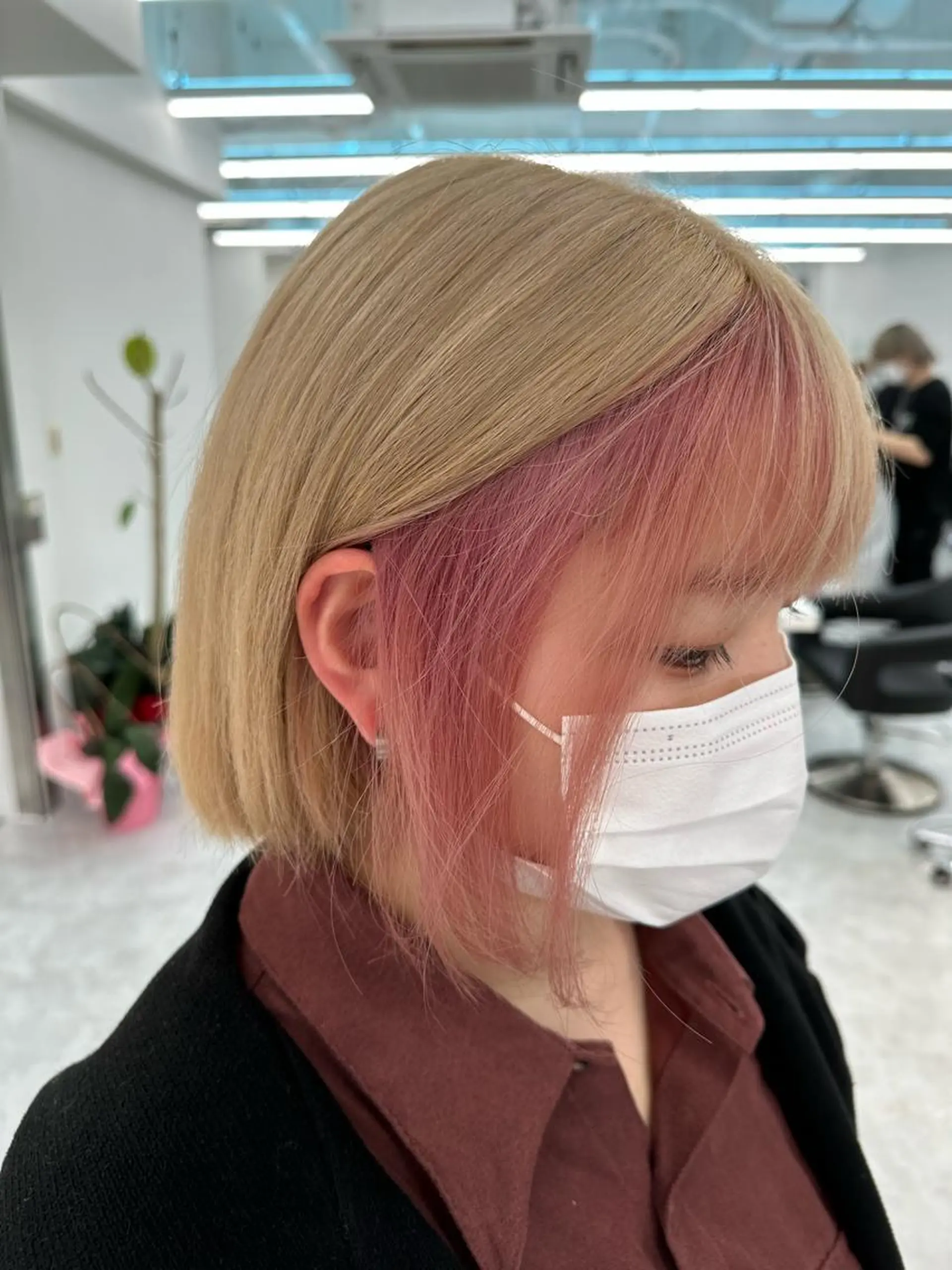 ミディアム カラー ケアブリーチ 韓国レイヤーKYONのヘアスタイル