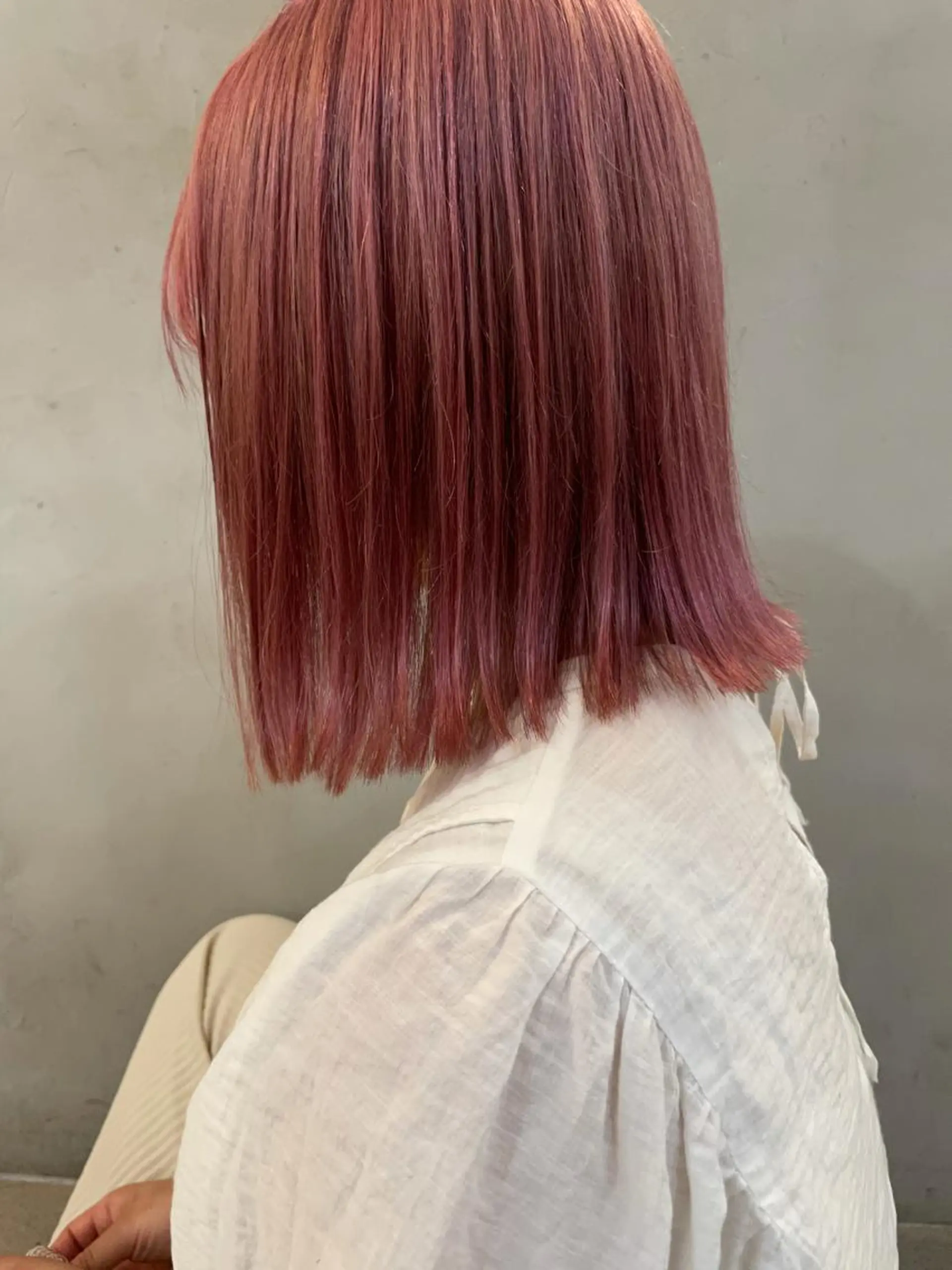 ミディアム ヘアカラー 小顔レイヤー×コンパ クトボブ/林隆平のヘアスタイル