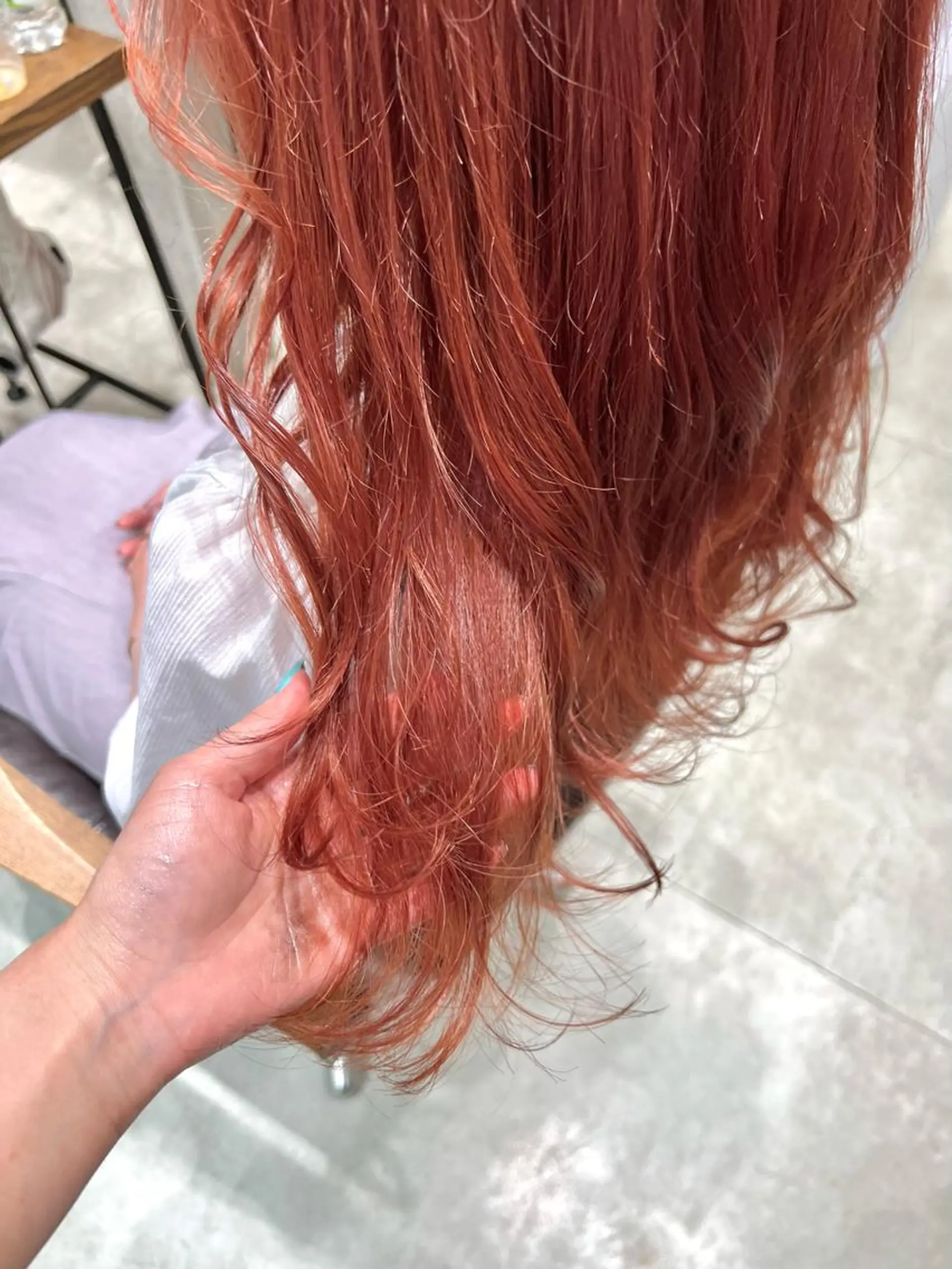 ロング カラー ブリーチ オレンジ ピンクカラー ヘアカラー 🌿ニュアンスヘア 🌿福田沙也加のヘアスタイル