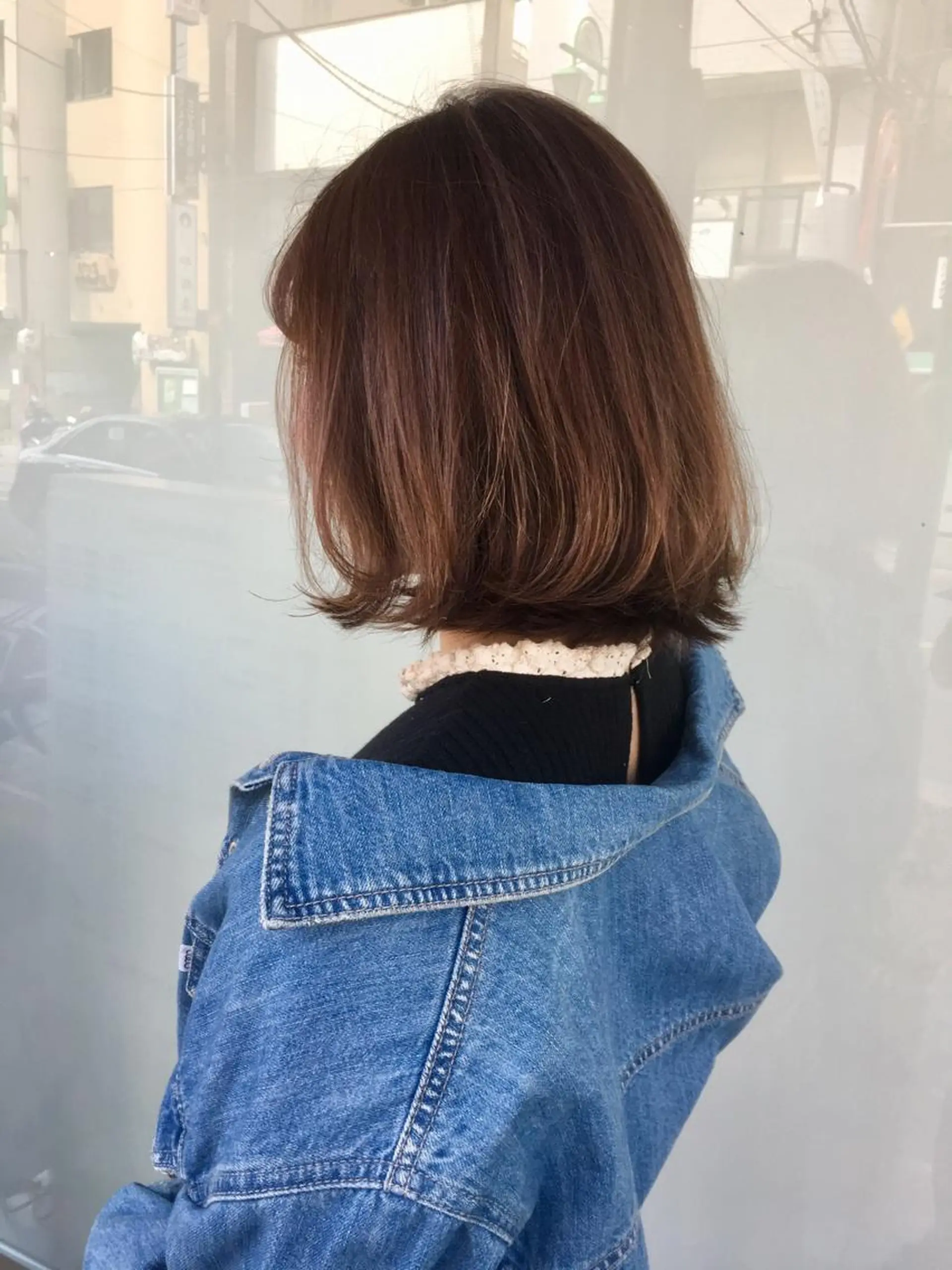 ミディアム カラー ベージュカラー ハイライトカラー ピンクカラー ピンクベージュ ハイライト 寺内 紳悟のヘアスタイル