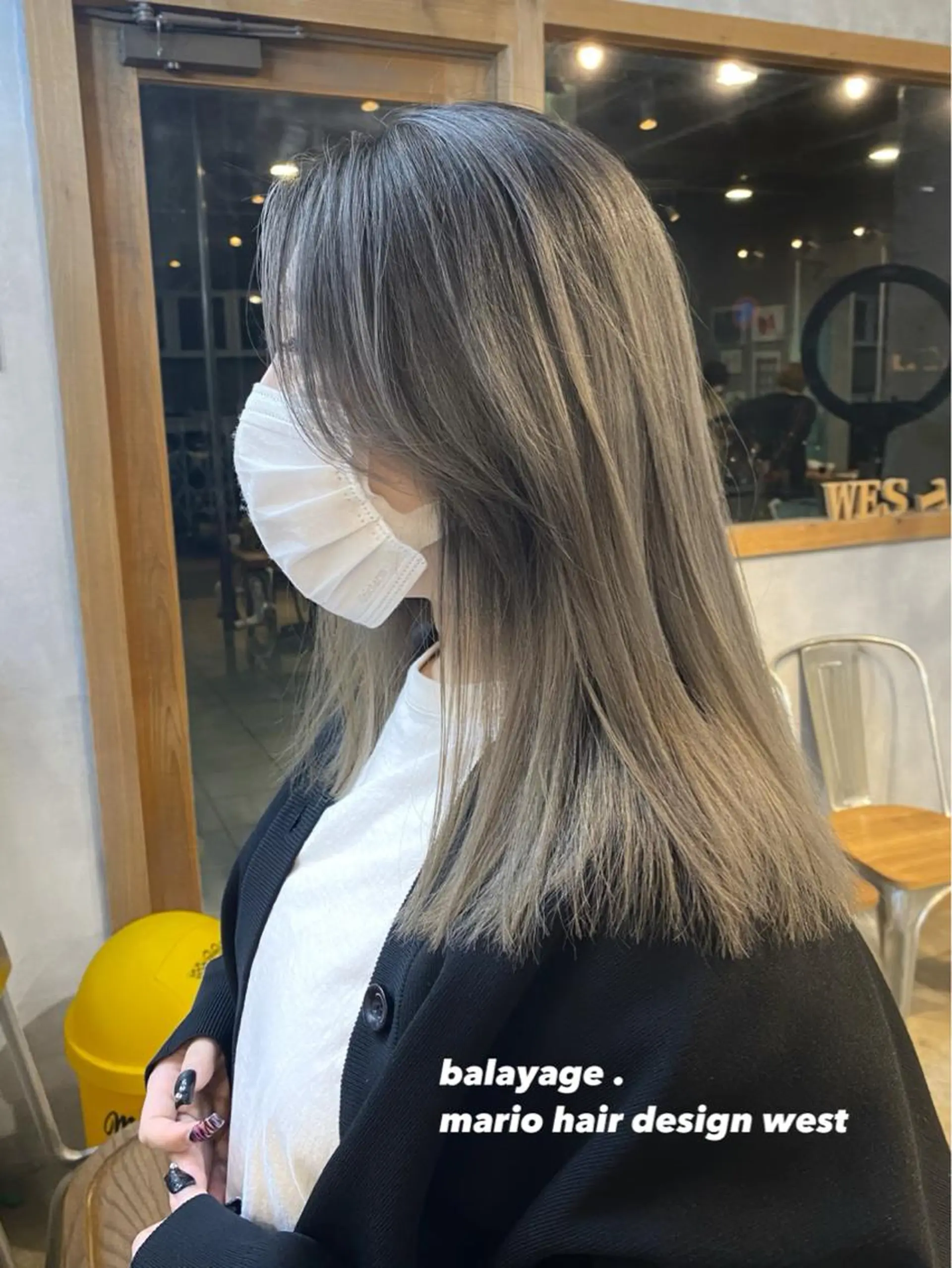 セミロング カラー アッシュ バレイヤージュ ベージュカラー デザインカラー グラデーションカラー 竹嶌 健吾のヘアスタイル
