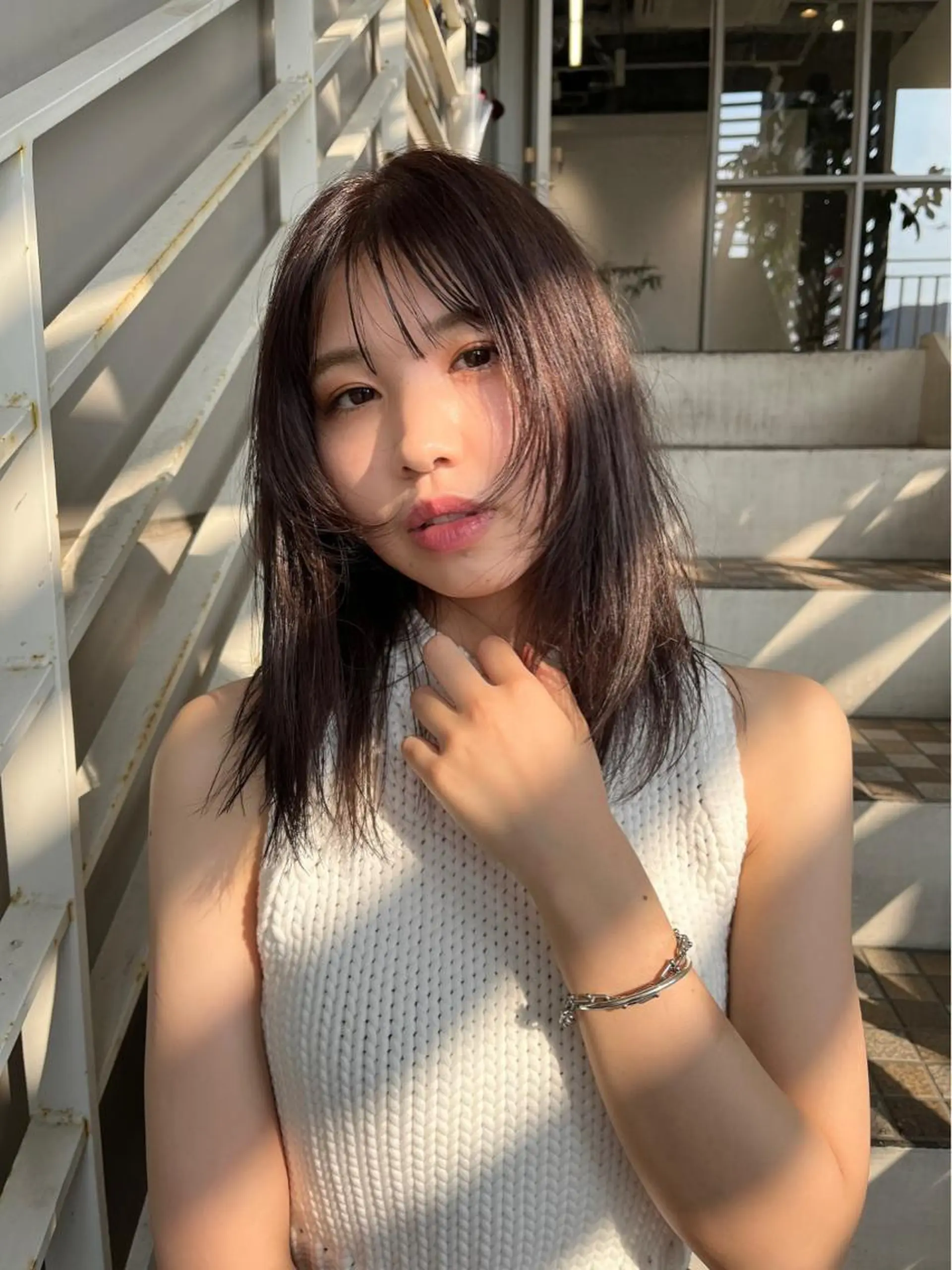 ミディアム カラー ヘアアレンジ umu.［韓国ヘア /レイヤーカット］のヘアスタイル