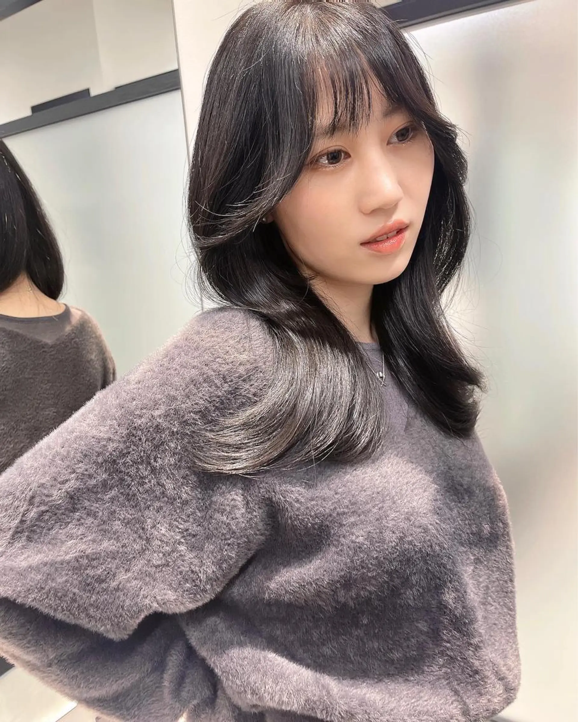セミロング カット ヘアカラー トリートメント 韓国レイヤーカット 髪質改善▫️水野有真のヘアスタイル