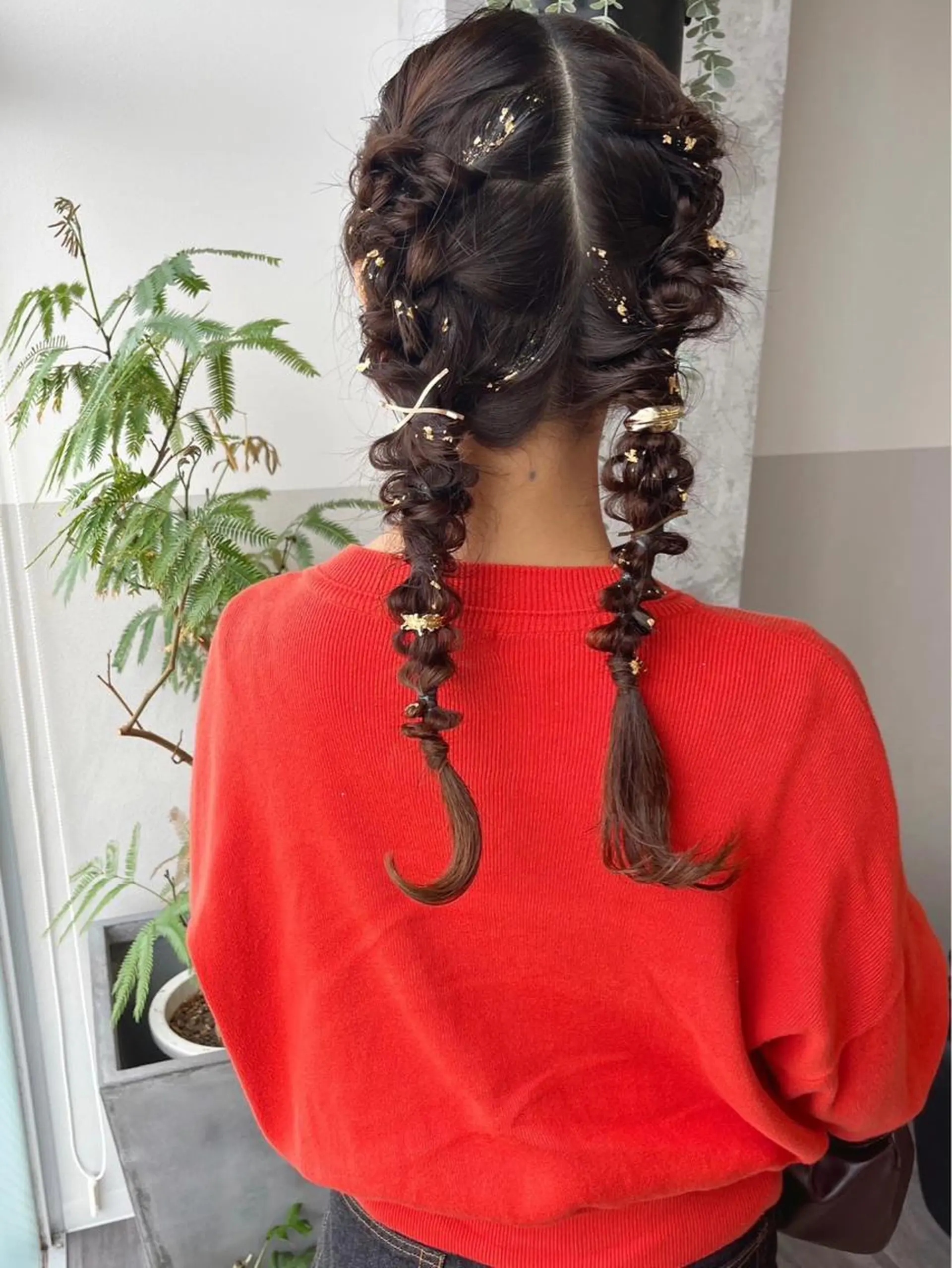 セミロング ヘアアレンジ セミロングパーマ ボブ くびれヘア 顔まわりレイヤー ハイライト umu.［韓国ヘア /レイヤーカット］のヘアスタイル