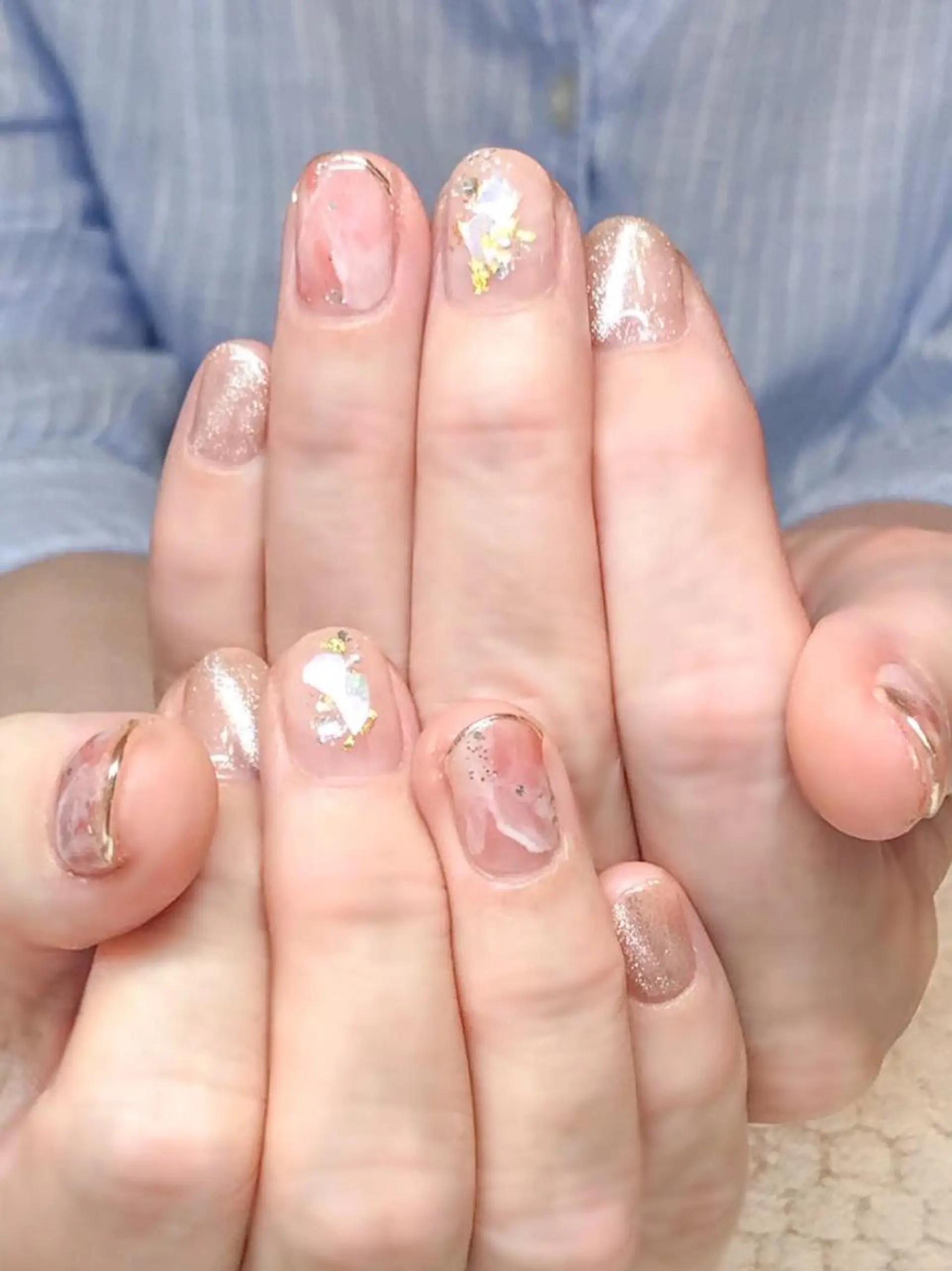 ネイル ジェルネイル マグネットネイル ニュアンスネイル 夏ネイル Nyanco Nailのネイルデザイン