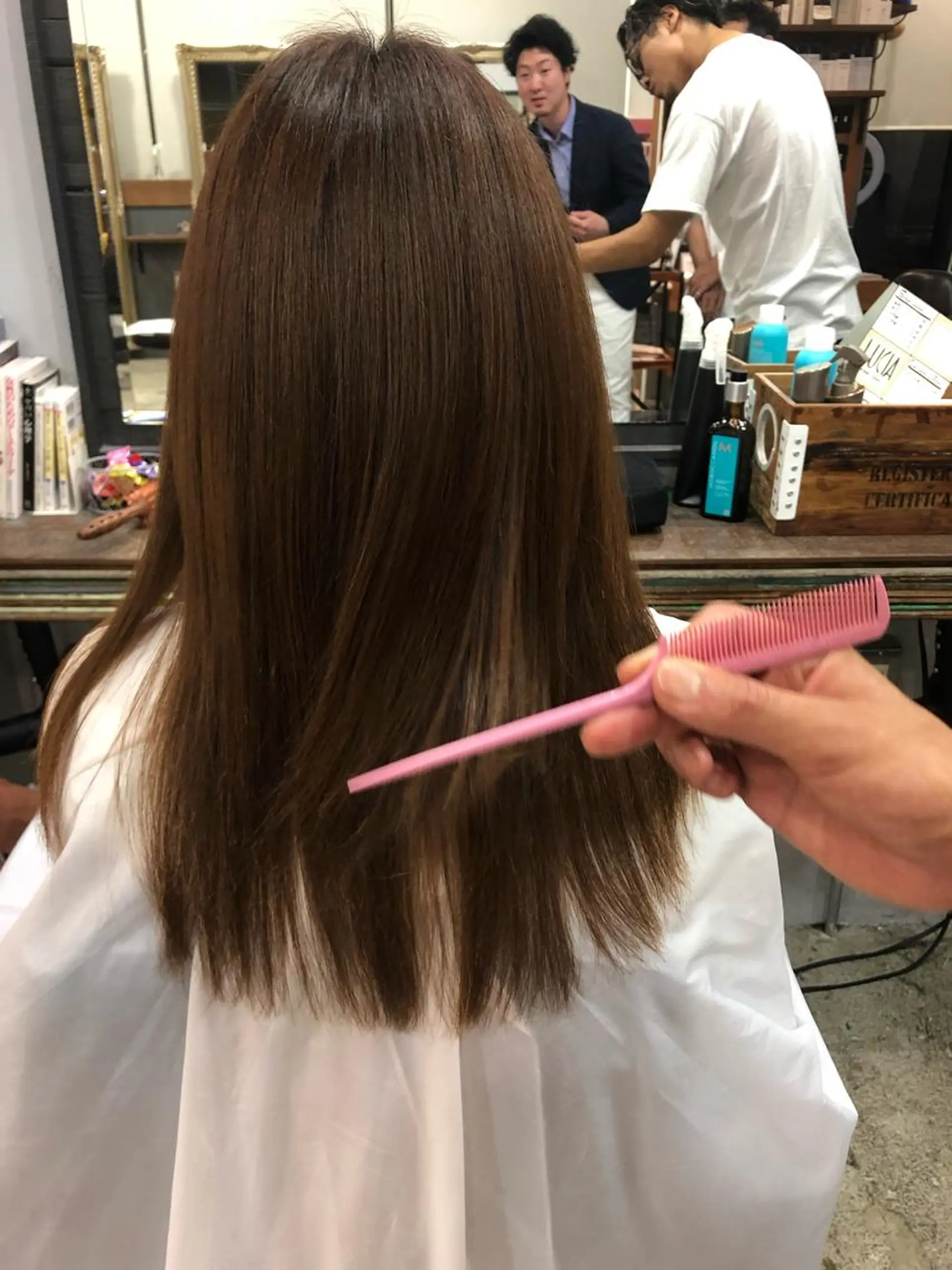 セミロング 縮毛矯正 トリートメント hair  space Atoz所属・東 寛道のヘアスタイル