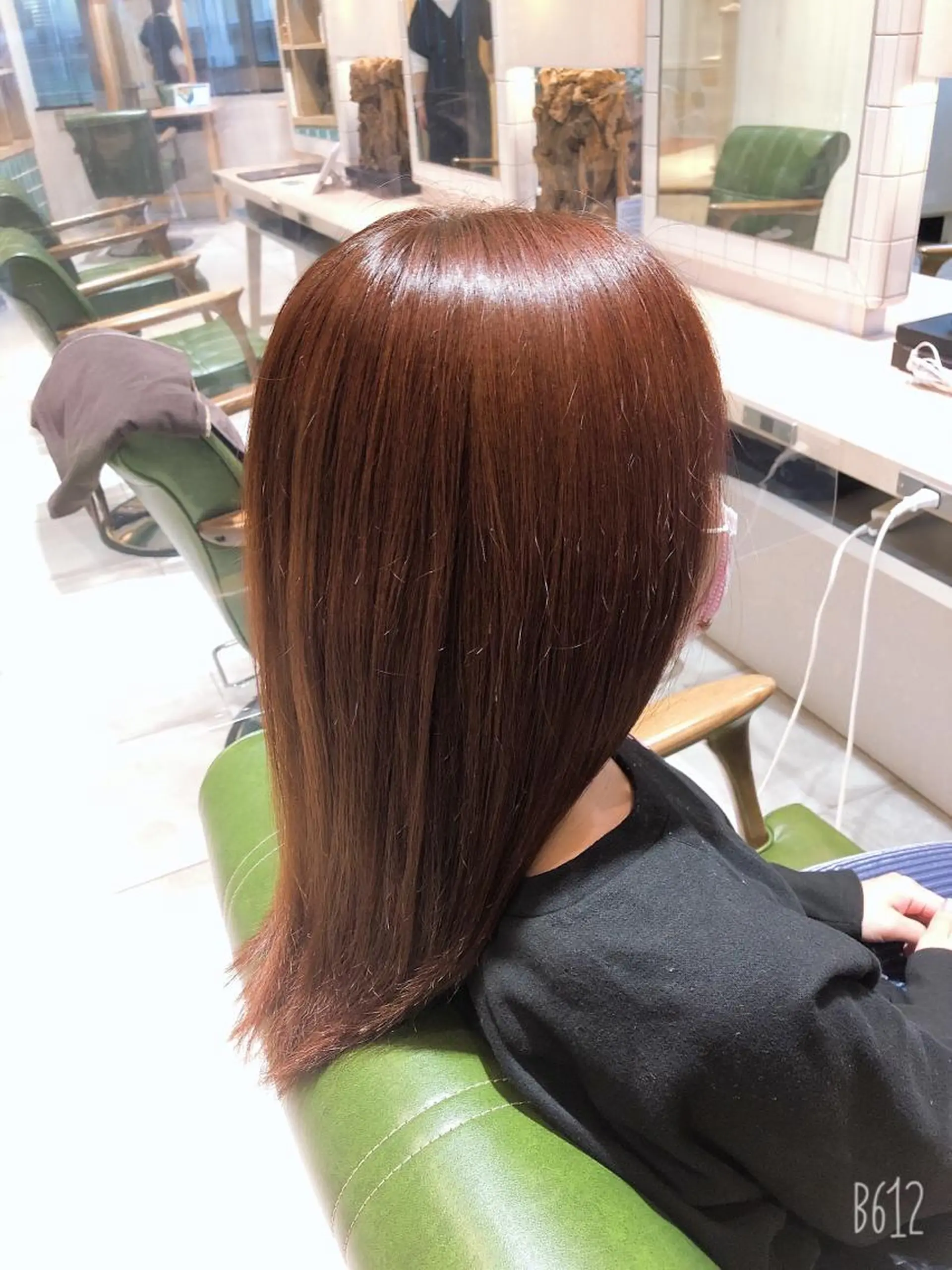 ミディアム カラー オレンジ EARTH志木/佐藤 氷河のヘアスタイル