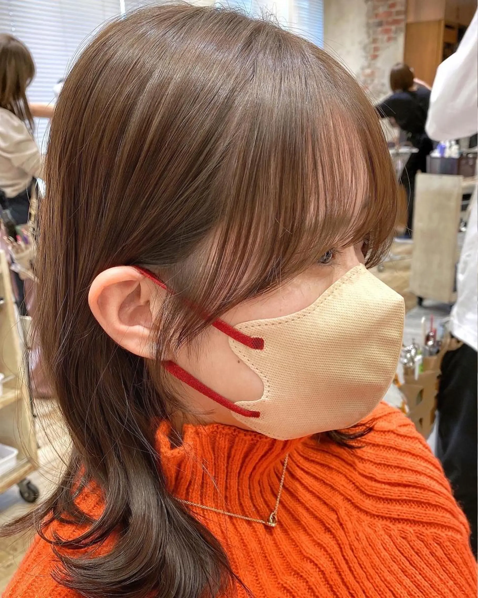 ミディアム カラー カット ヘアカラー トリートメント On所属・顔まわりカット🌟 くびれヘア/寺門遥輝のヘアスタイル