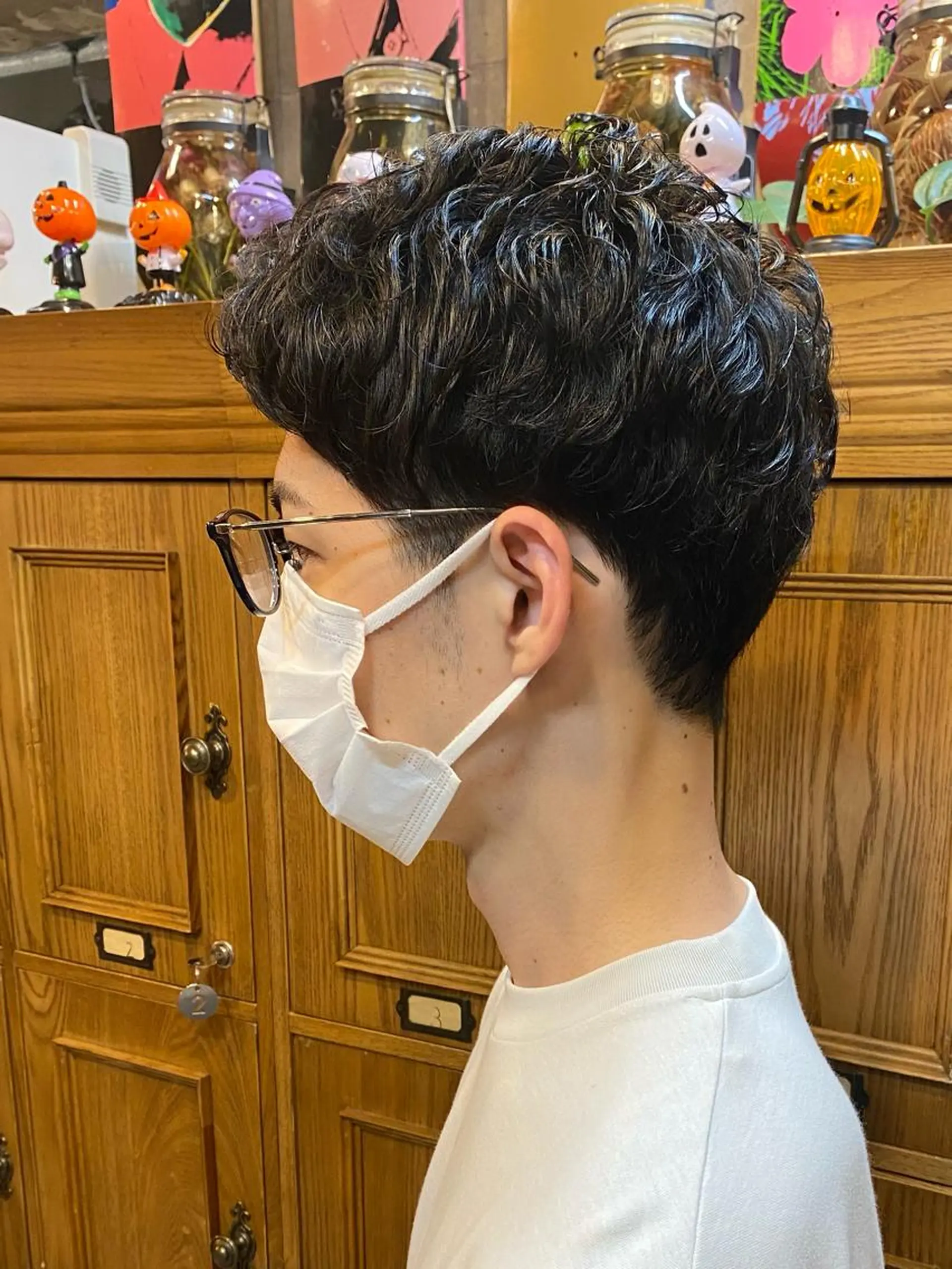 ショート パーマ メンズ メンズパーマ ツーブロック 【扉gate】野崎 英幸のヘアスタイル