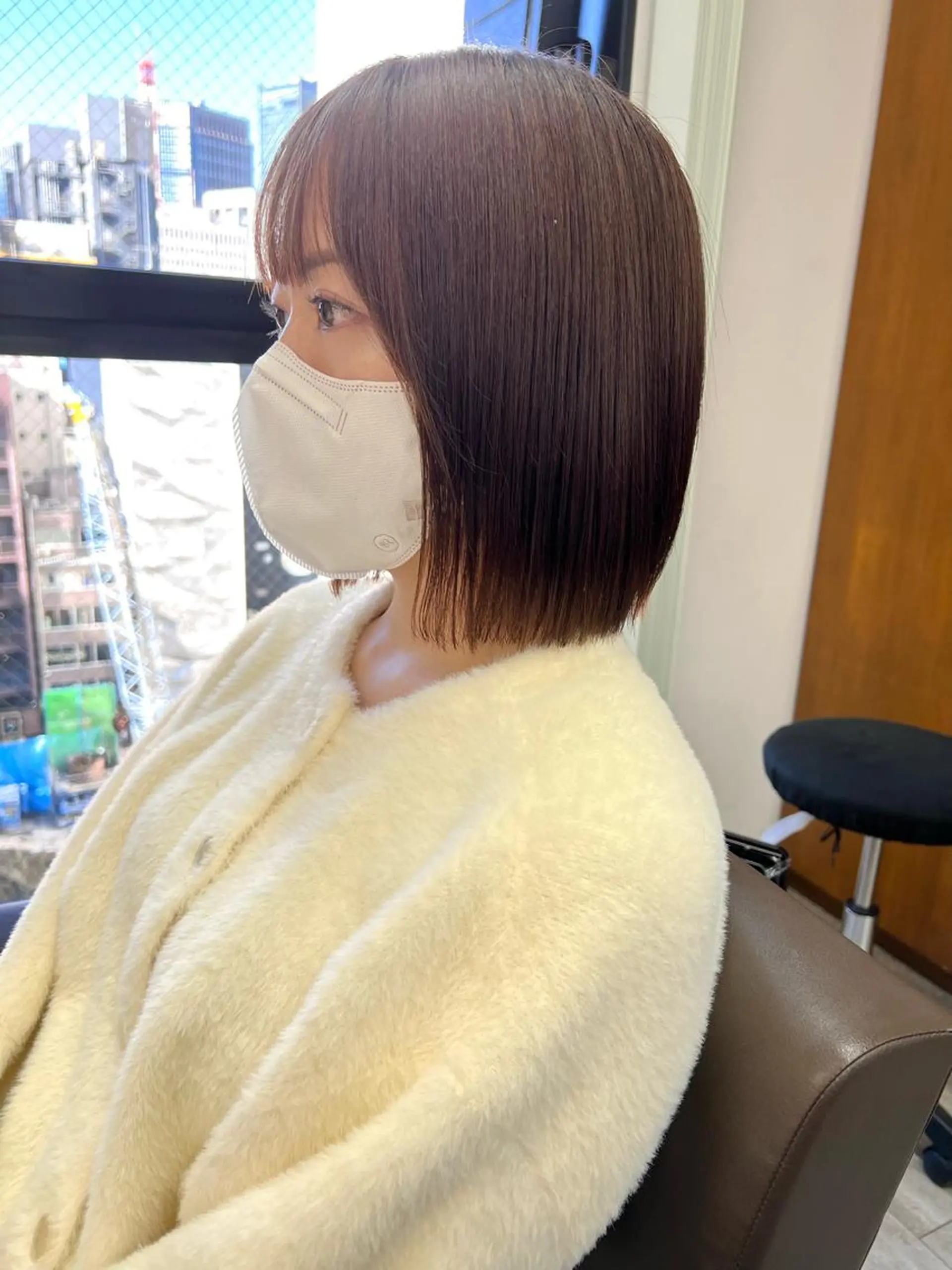 ミディアム カット 縮毛矯正 透明感カラー ゆうだいのヘアスタイル