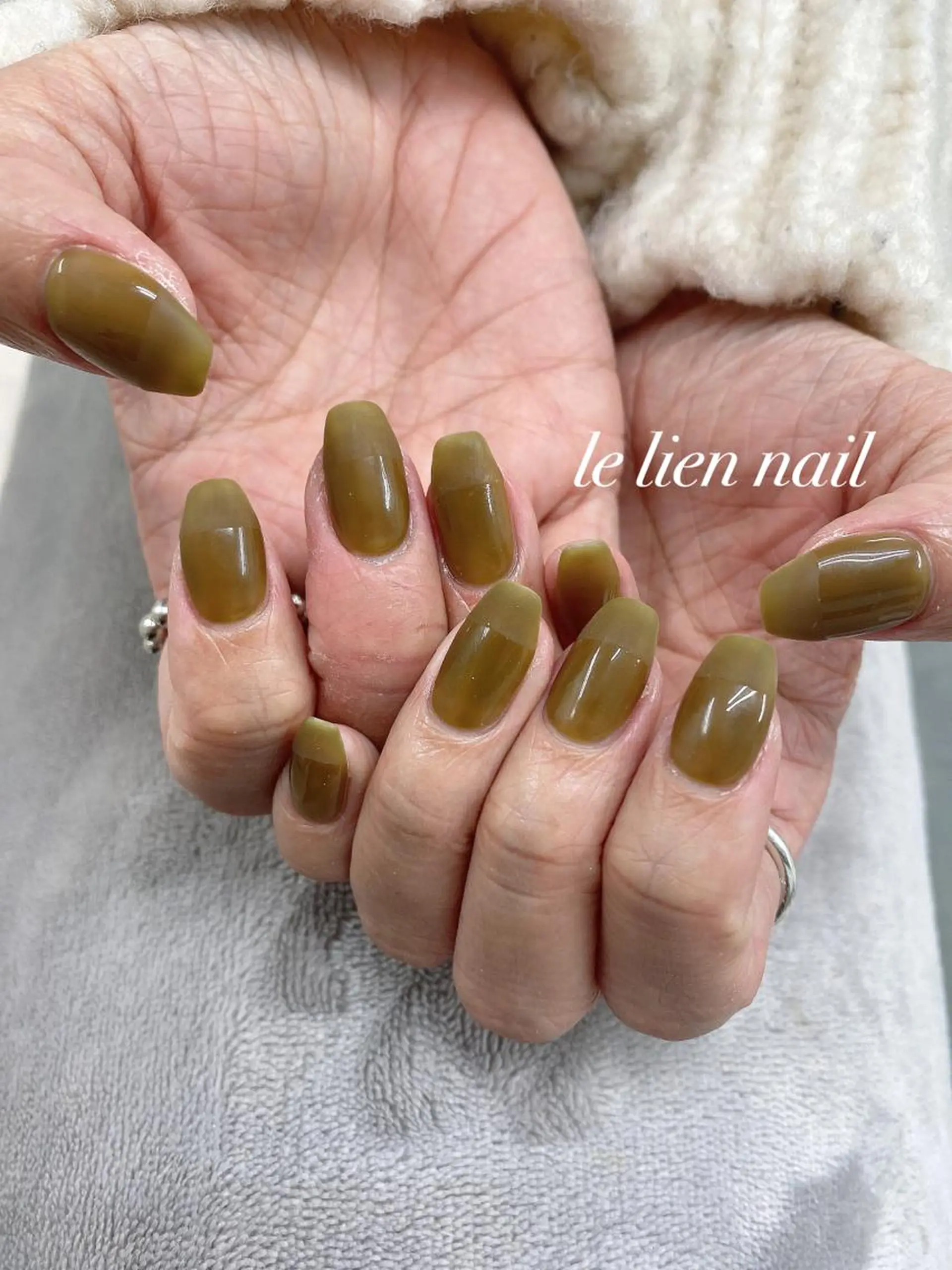 ネイル マットネイル ワンカラーネイル ピスタチオネイル ハンドネイル le lien nailのネイルデザイン