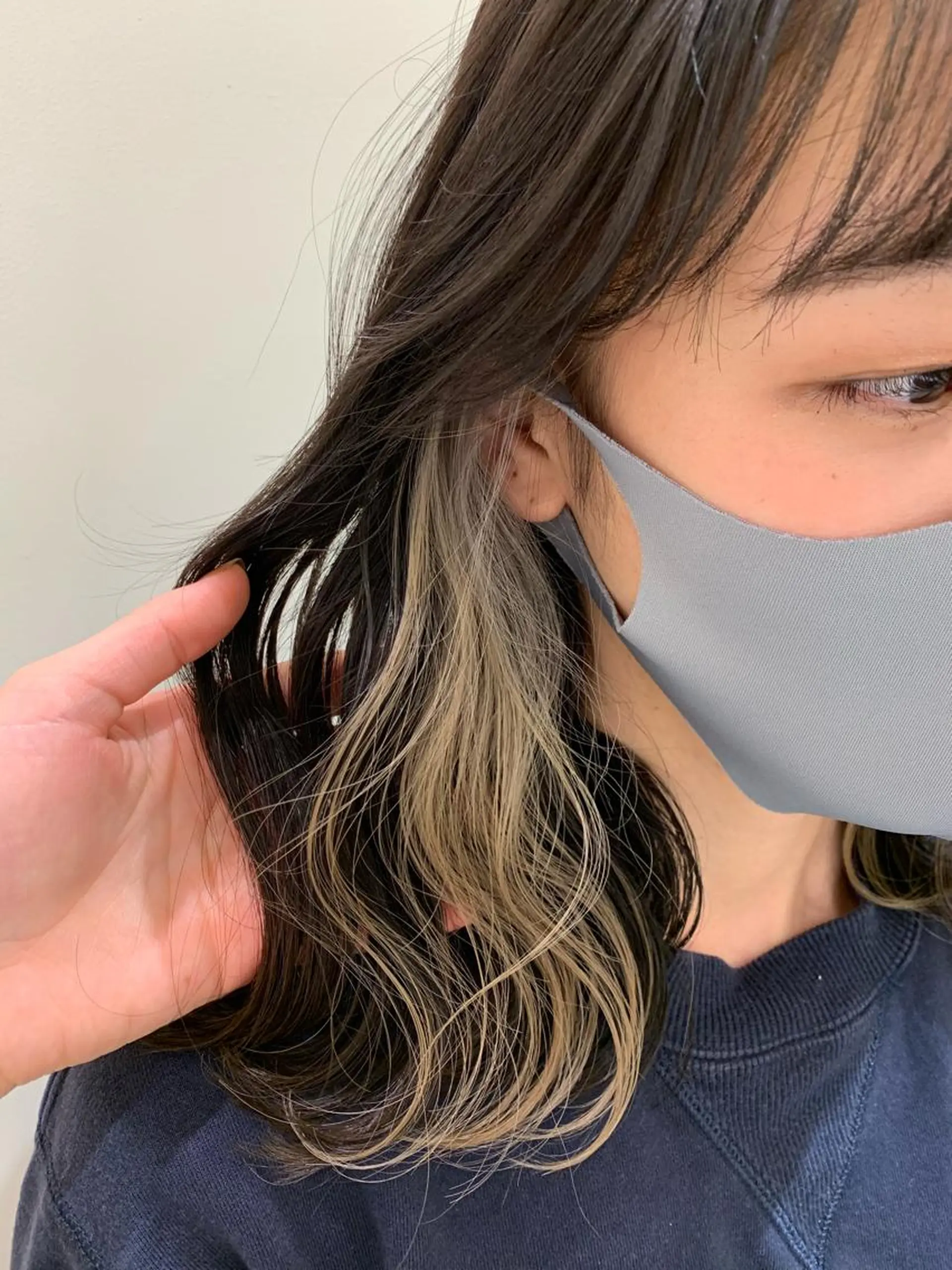 ミディアム カラー ブリーチ イヤリングカラー 🌹似合わせカラー/ 酸性縮毛🌹野本麗奈のヘアスタイル