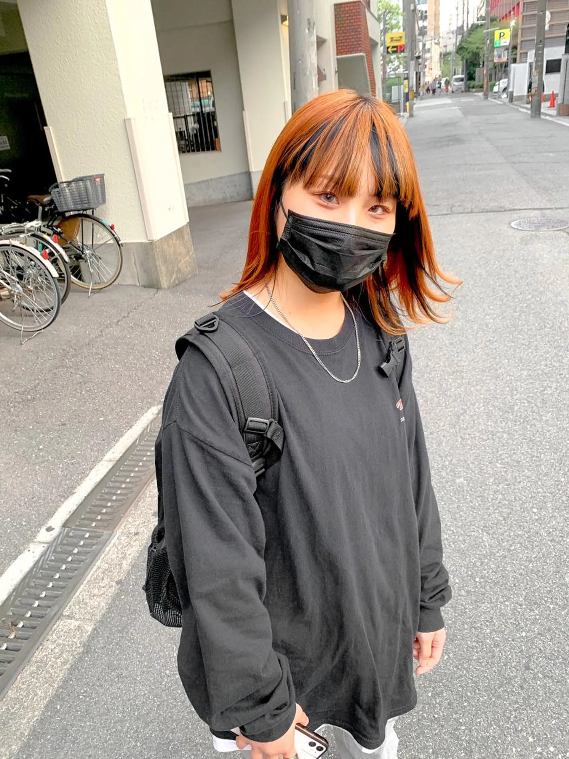 セミロング カラー ブリーチ オレンジ ﾖｼﾅｶﾞﾏﾕ🦕 透明感カラーのヘアスタイル