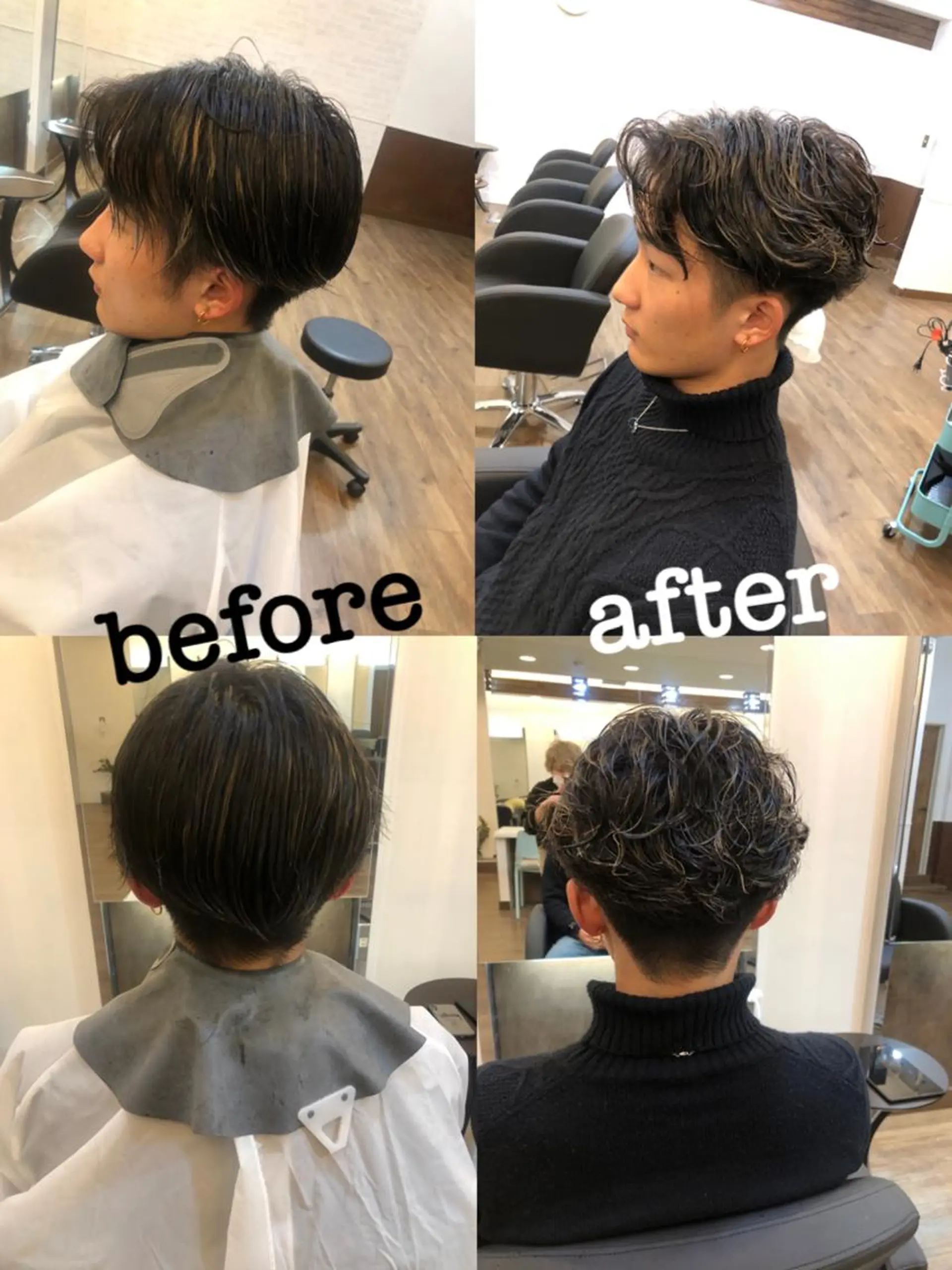 ショート パーマ メンズ 前川 万都里のヘアスタイル