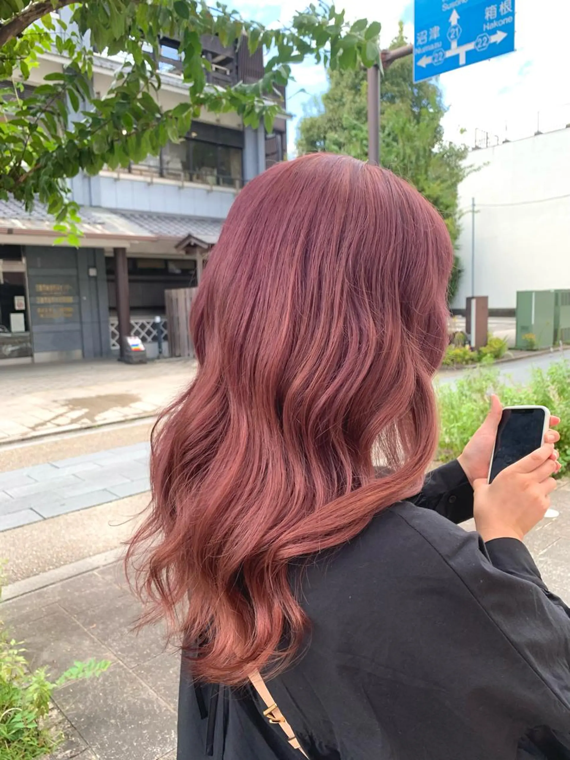 ロング カラー ブラウンカラー ピンクカラー ピンクブラウン Lunapiena所属・Lunapiena 🫧ナナのヘアスタイル