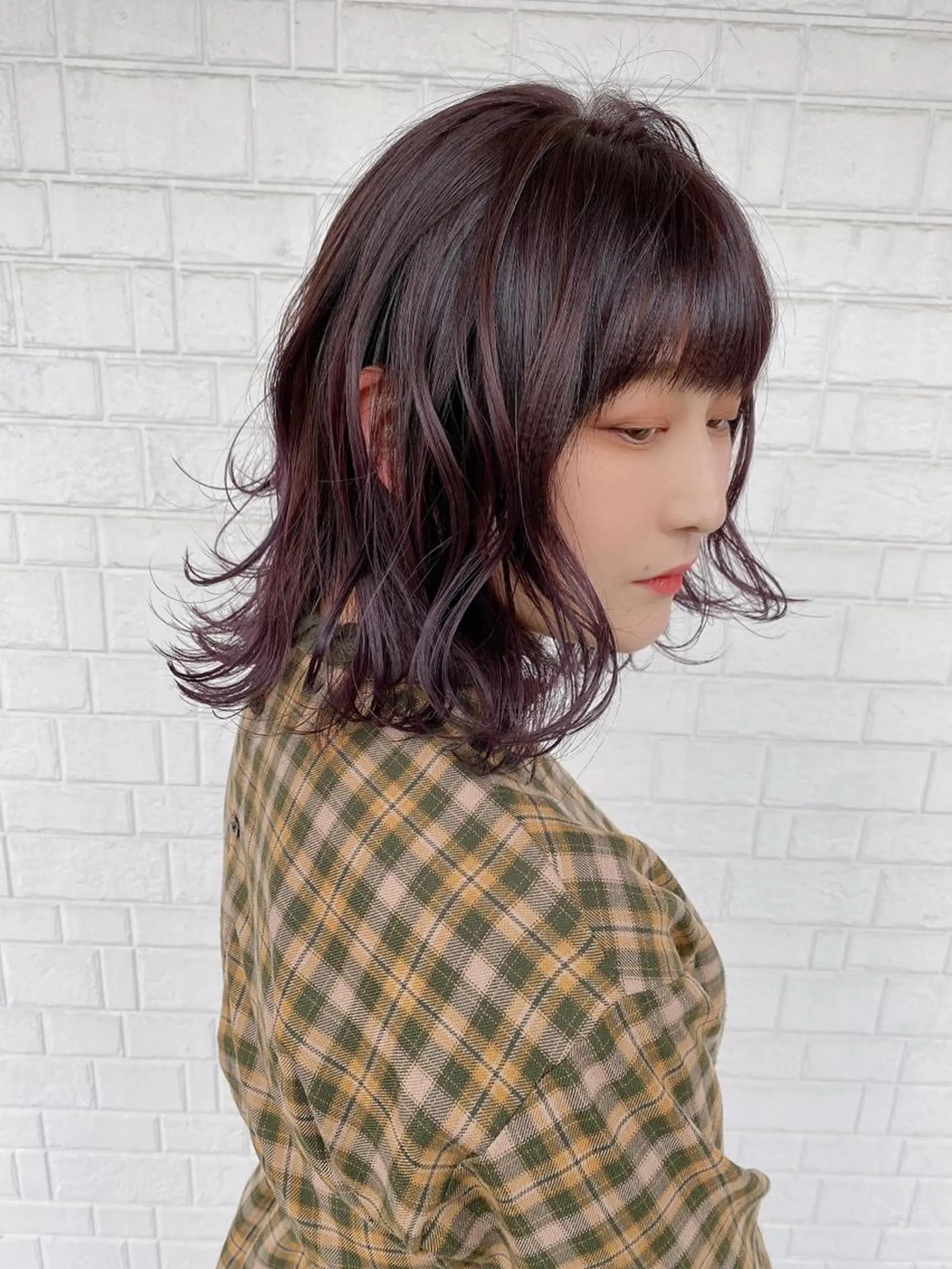 ミディアム カラー ピンクカラー バイオレットカラー ヘアカラー トリートメント 髪質改善と艶カラー 💎坂田 裕紀のヘアスタイル