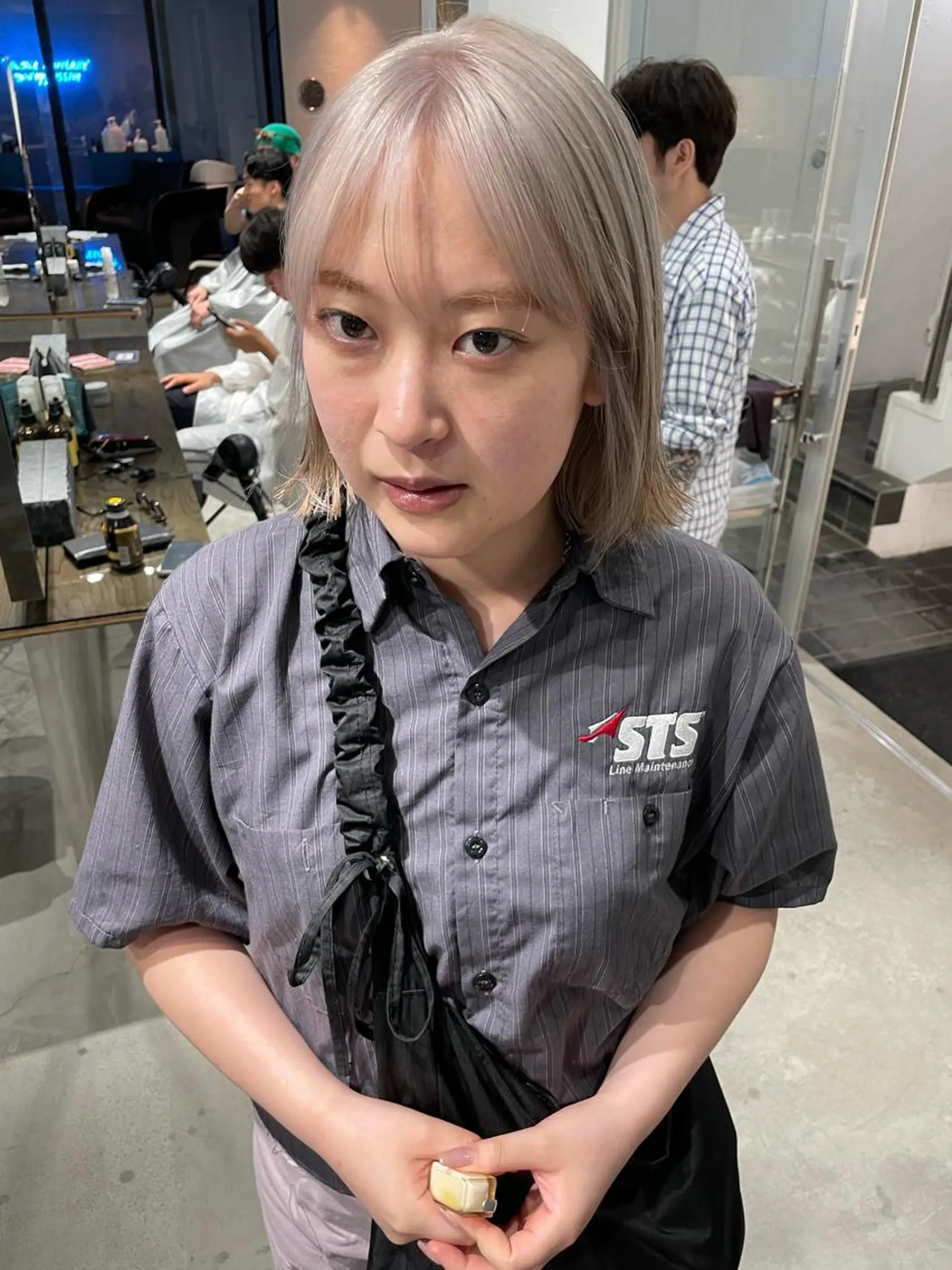 ミディアム カラー ミディアムパーマ バレイヤージュ ブリーチ ケアブリーチ デザインカラー ヘアカラー トリートメント スパイラルパーマ 🌐hina⭐️のヘアスタイル