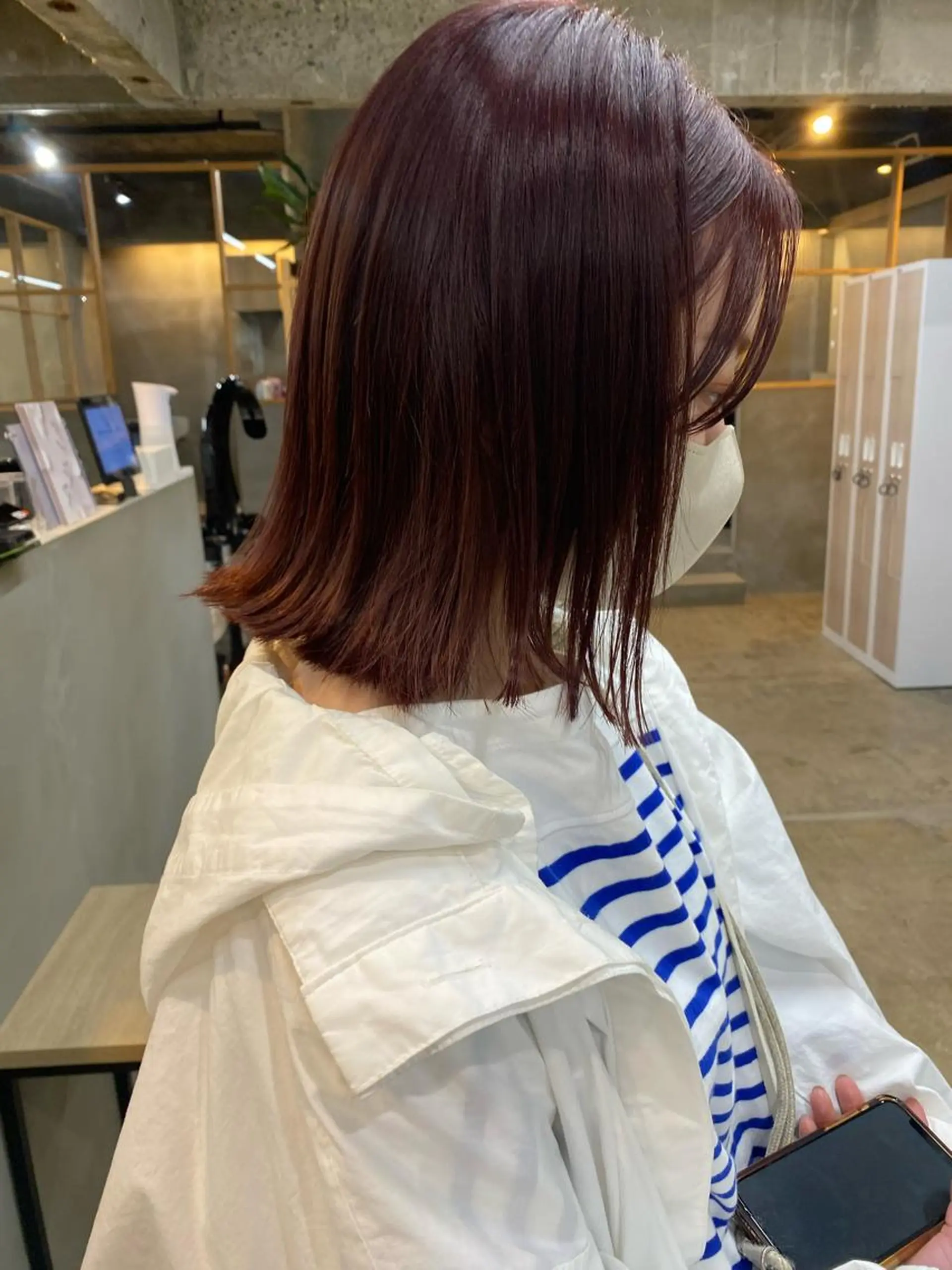 ミディアム カラー ヘアカラー シミズ アスカのヘアスタイル