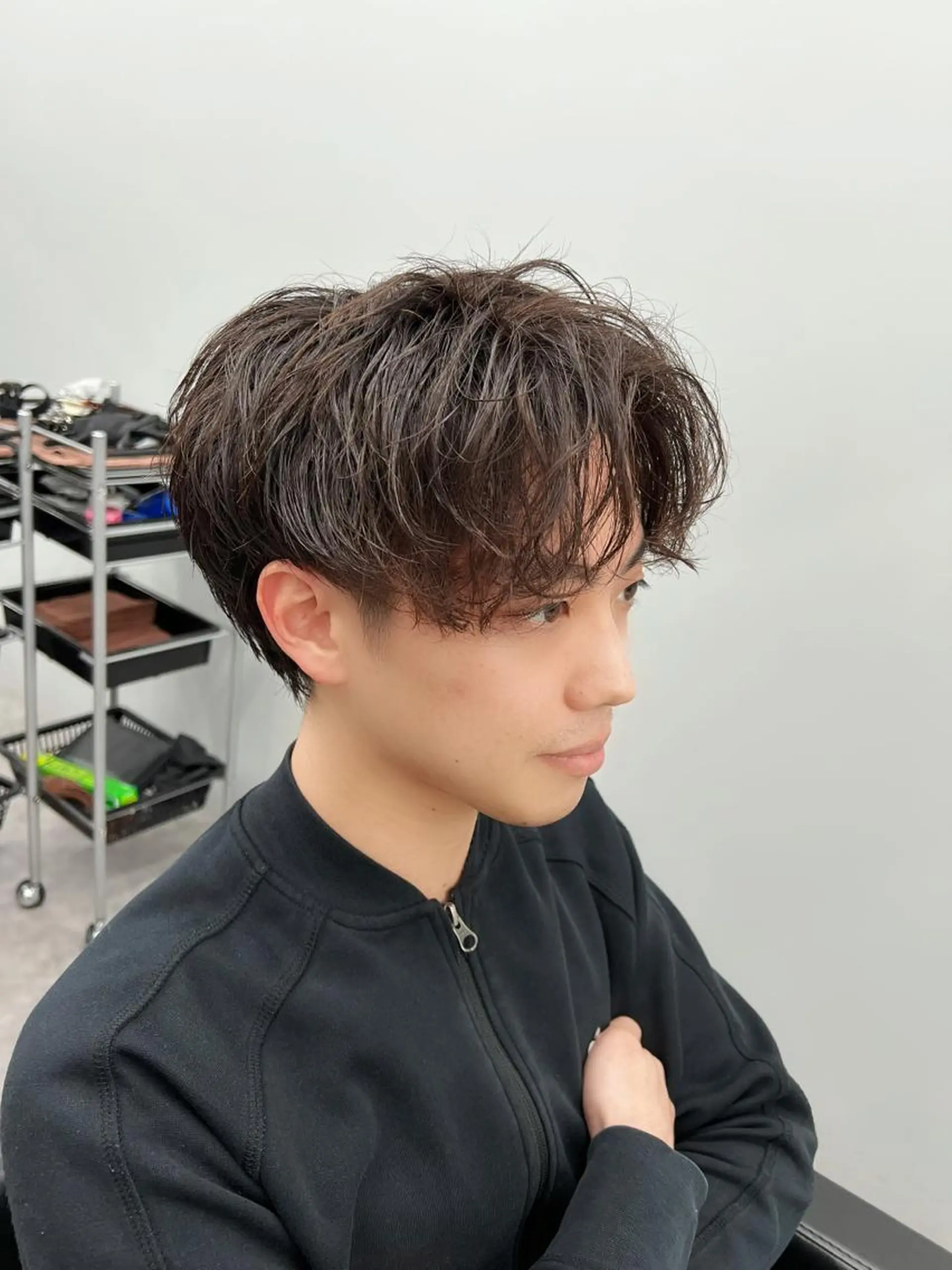 ショート パーマ メンズ 【曲がる縮毛矯正】 モデル募集🙋カツヤのヘアスタイル