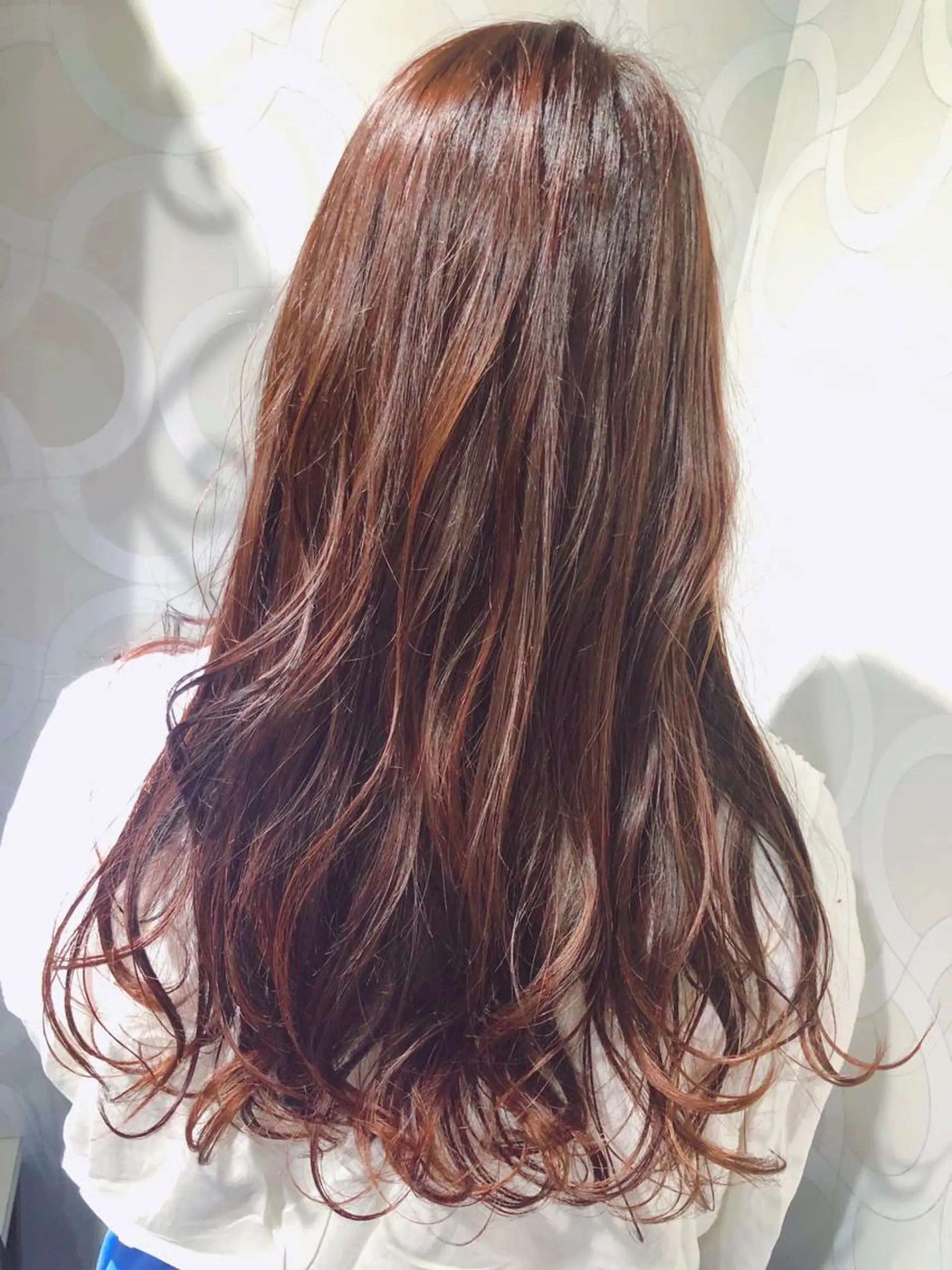 ロング カラー ブラウンカラー オレンジ オレンジブラウン 艶髪モテヘア ♡tomimaのヘアスタイル