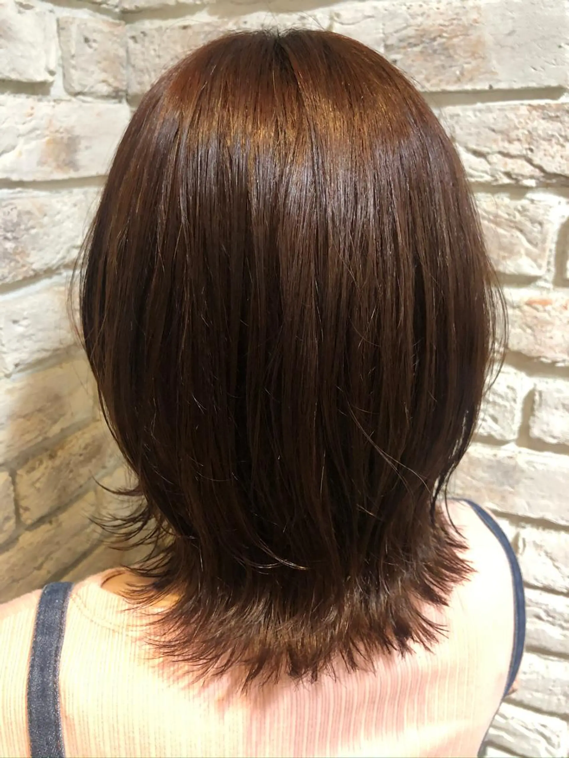 ミディアム オレンジブラウン トリートメント echelle所属・るな/echelle 【カットモデル募集】のヘアスタイル