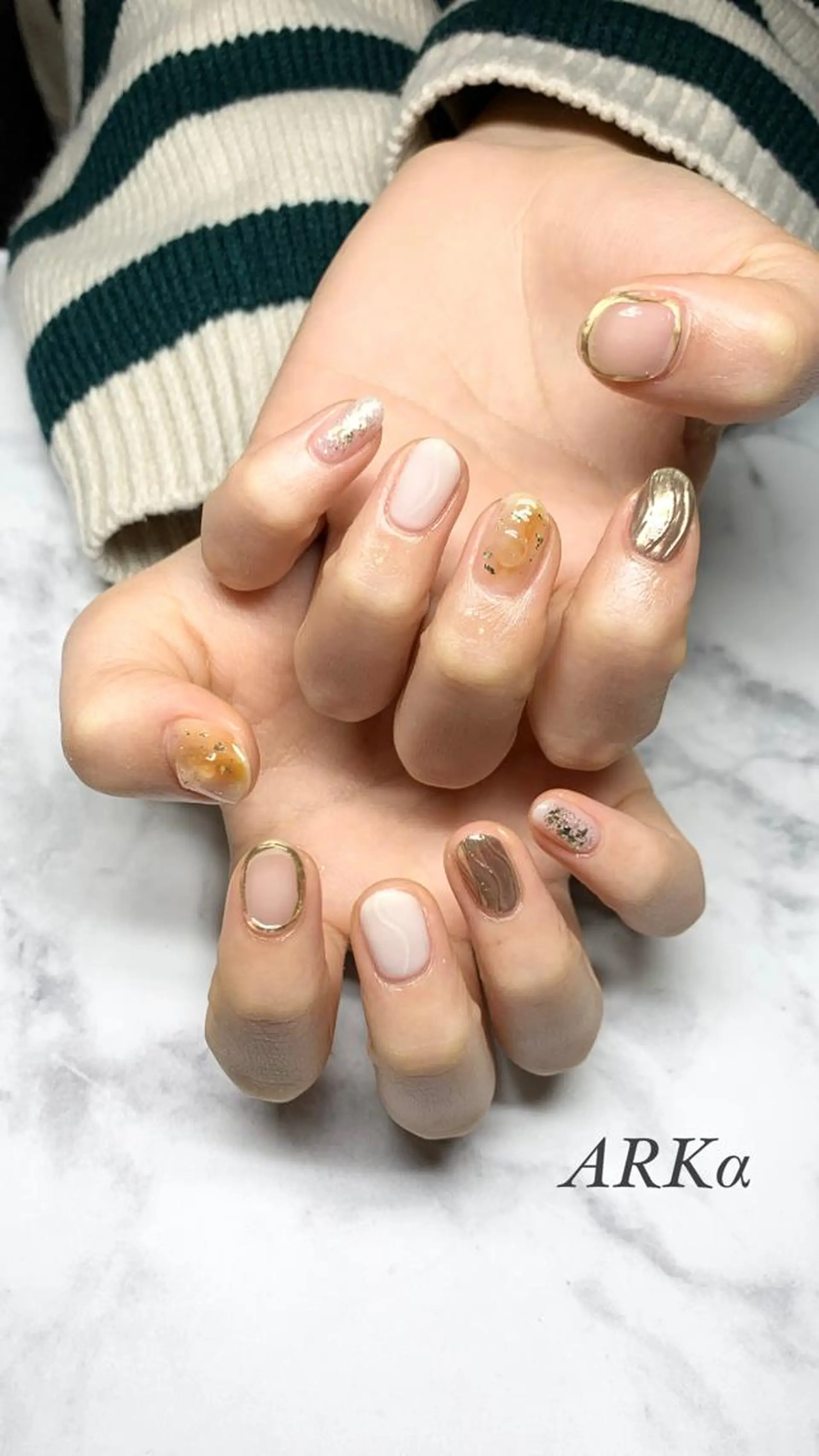 ショート ネイル ハンドネイル Nailsalon ARKαのネイルデザイン