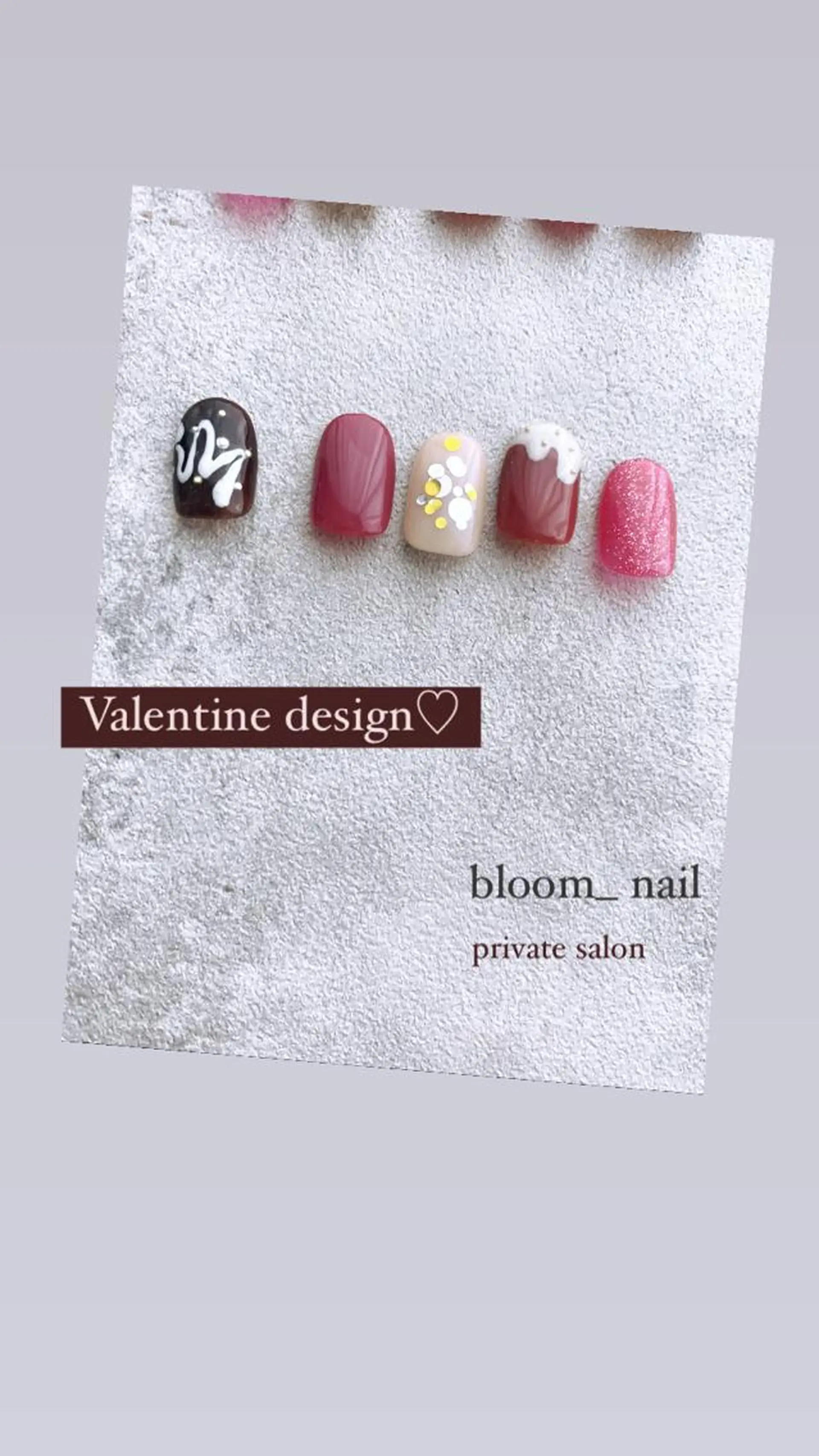 ネイル ジェルネイル バレンタイン ハンドネイル ハンドケア bloom_ nailのネイルデザイン