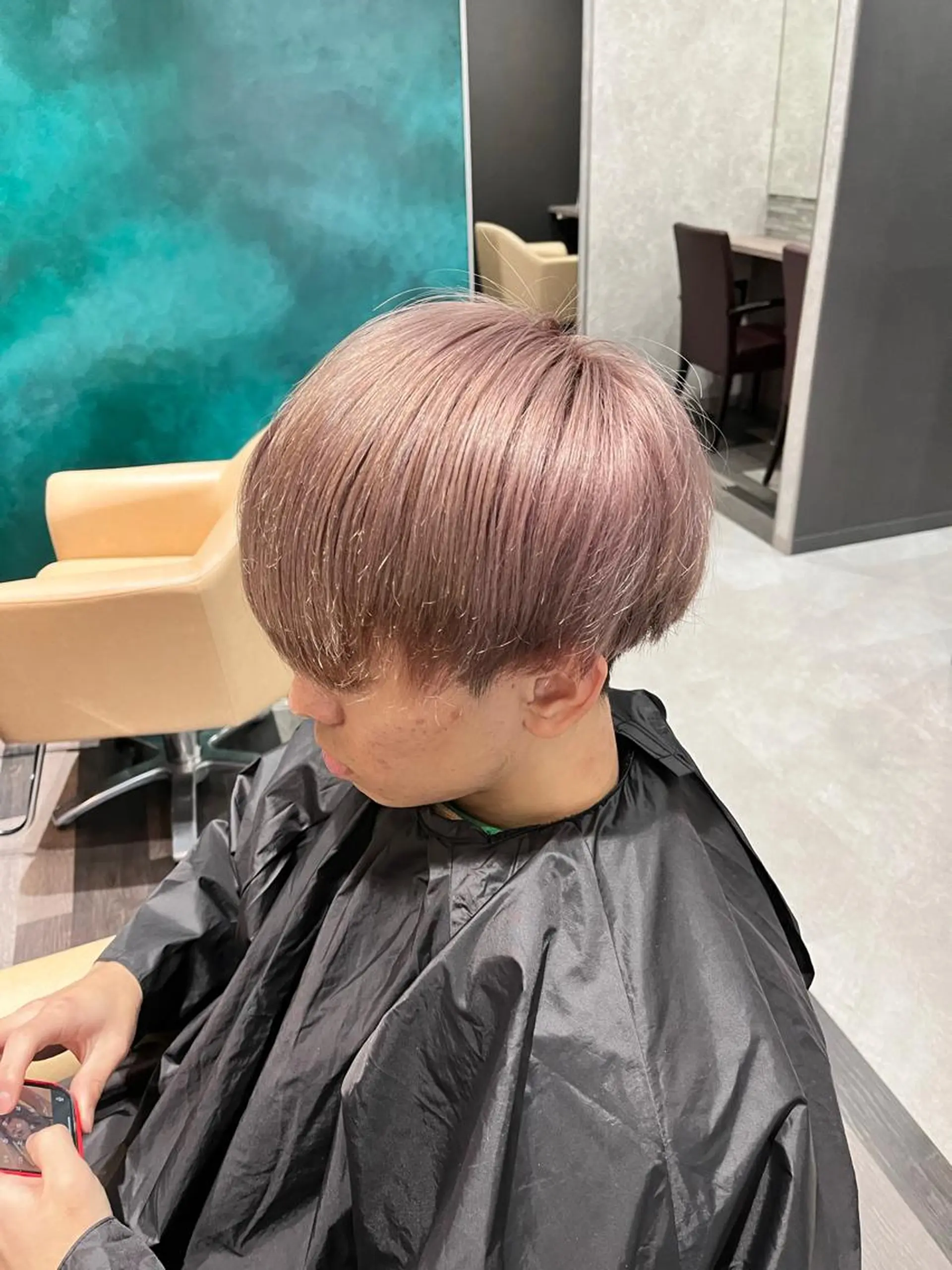 ショート カラー パーマ メンズ メンズブリーチ ベージュカラー ブリーチ ピンクカラー ピンクベージュ カット ヘアカラー トリートメント Labimani   ラビマーニ所属・西林麗雄7月枠 まだあります！のヘアスタイル