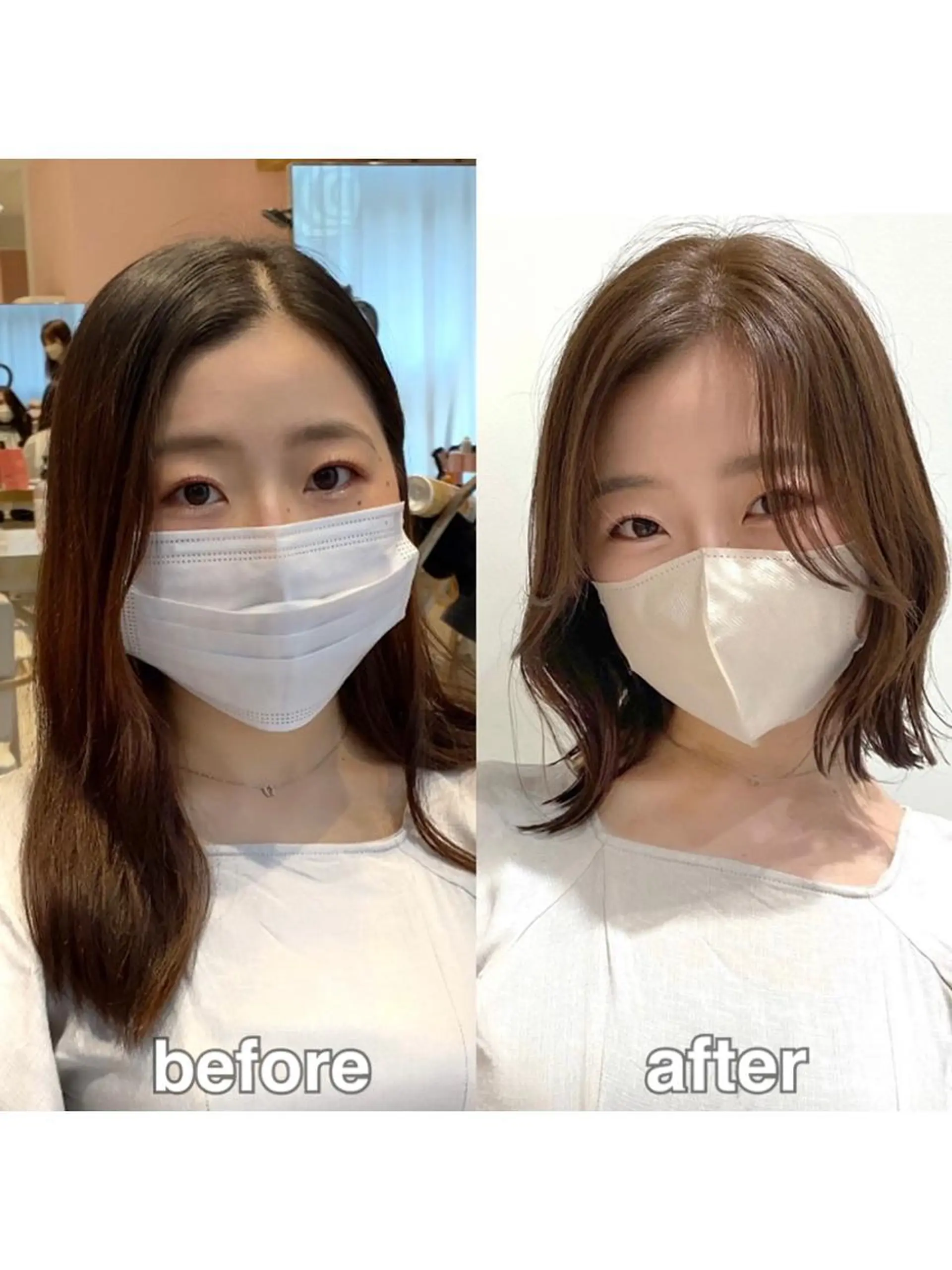 ミディアム カラー パーマ ヘアアレンジ カット ヘアカラー トリートメント ヘアセット 小野寺瑞希 /最小顔カットのヘアスタイル